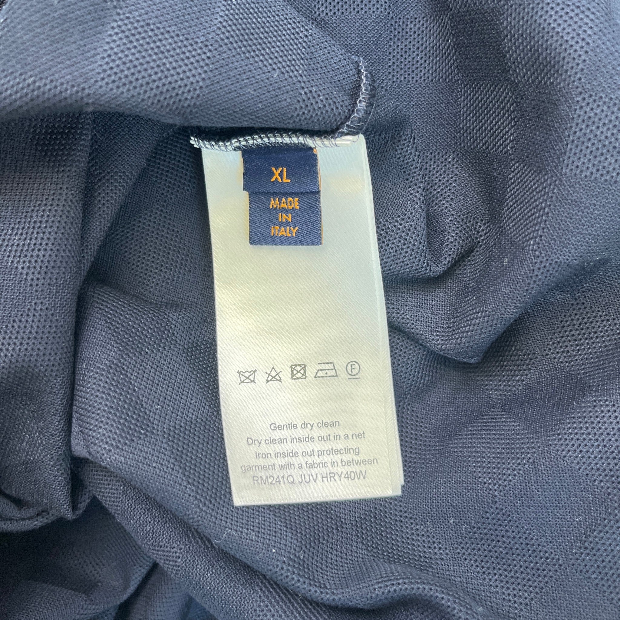 Men's Damier Cotton Piqué T-Shirt Navy Size XL