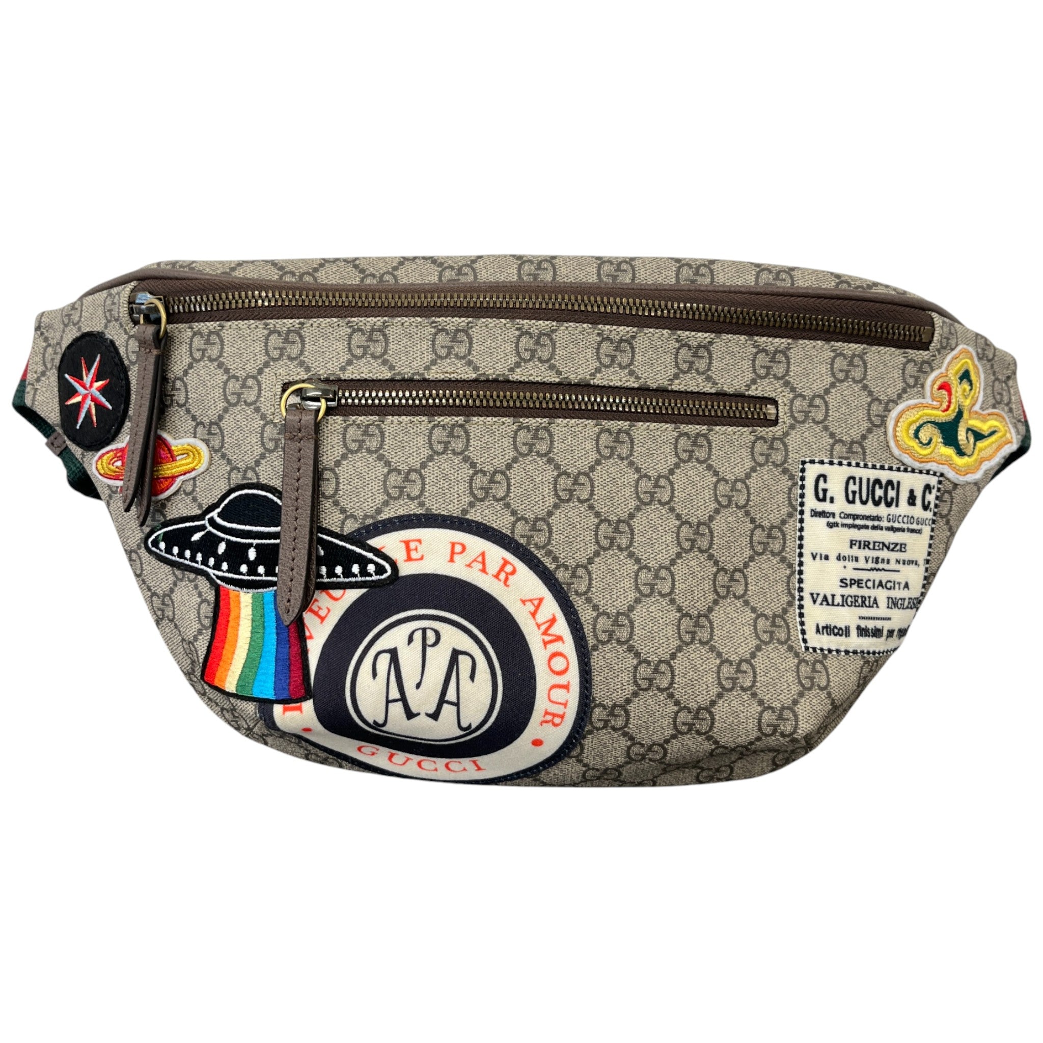 Gg Supreme Courrier Belt Bag Beige