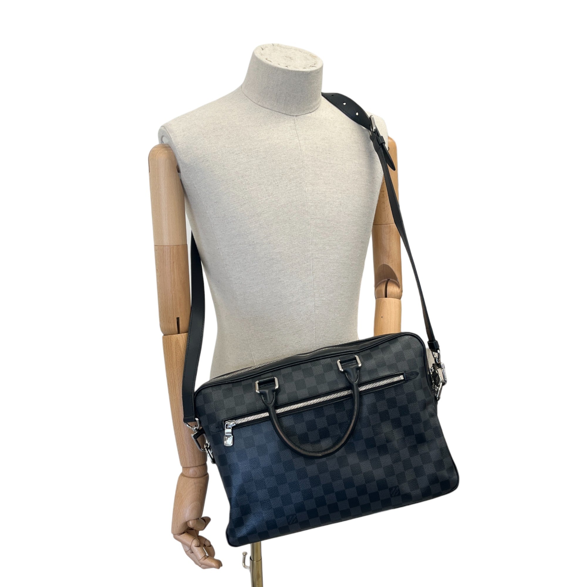 Men's Damier Graphite Porte Documents Jour Bag Black