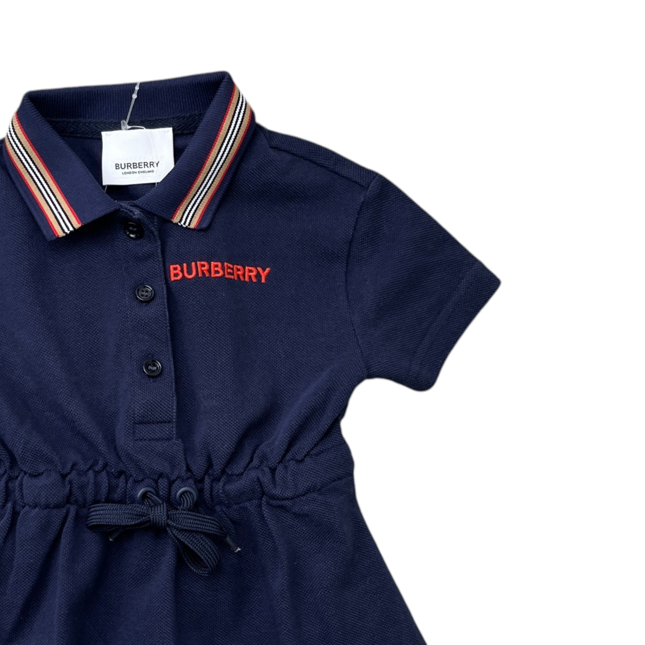 Women's Girls Age 6 Months Embroidered Logo Dress T-Shirt Navy Size XXS