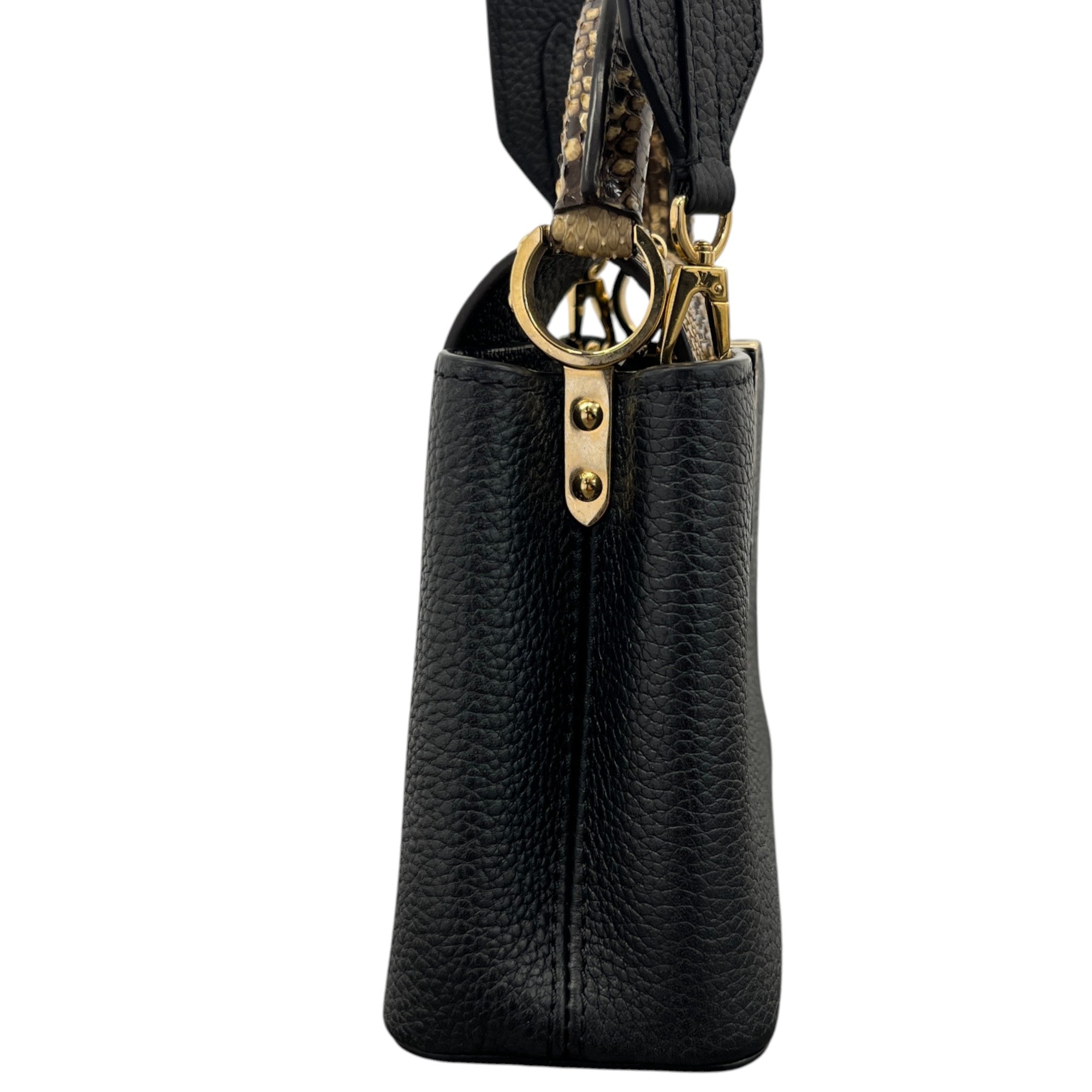 Women's Capucines Mini Python Handbag Black