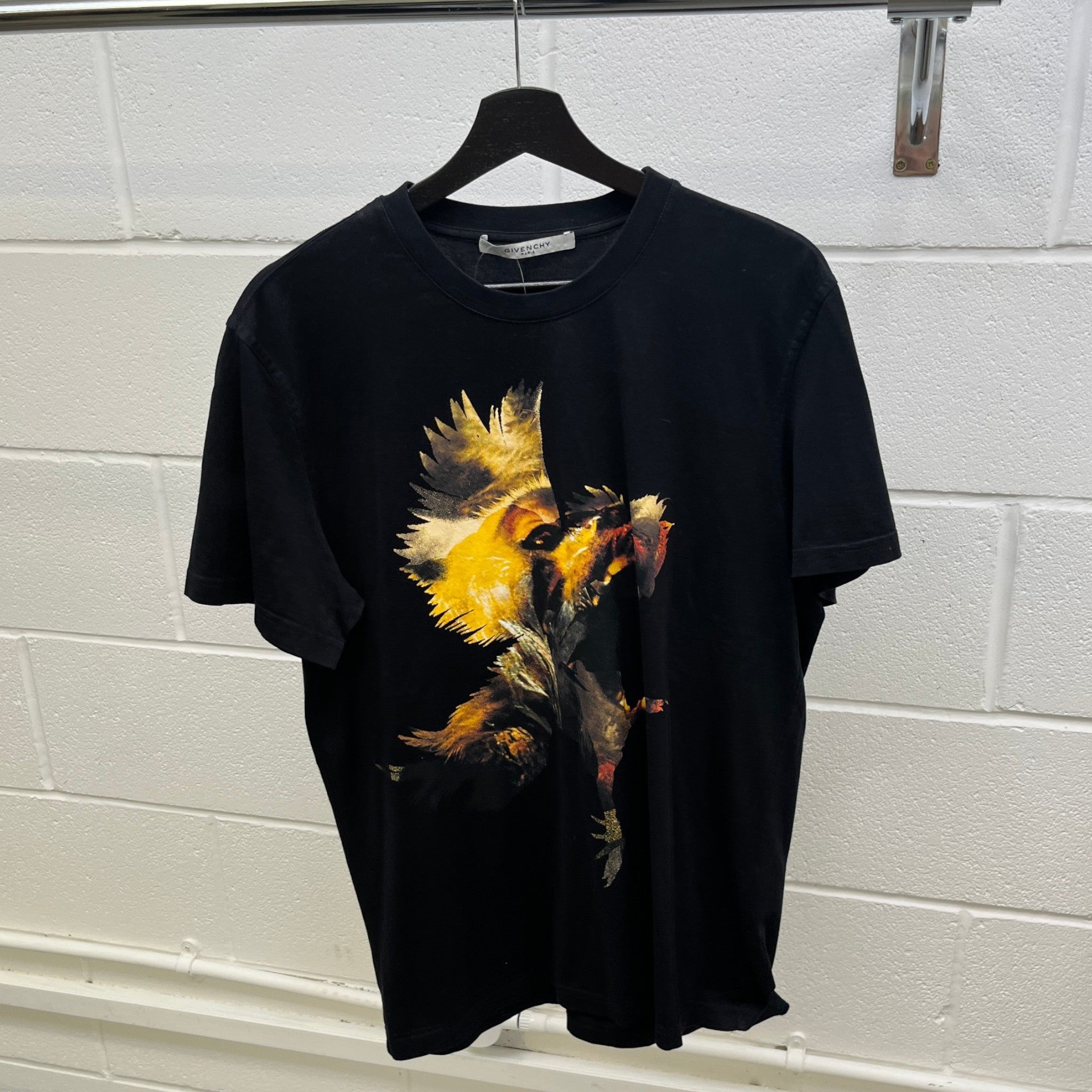 Men's Rooster Logo T-Shirt Black Size L