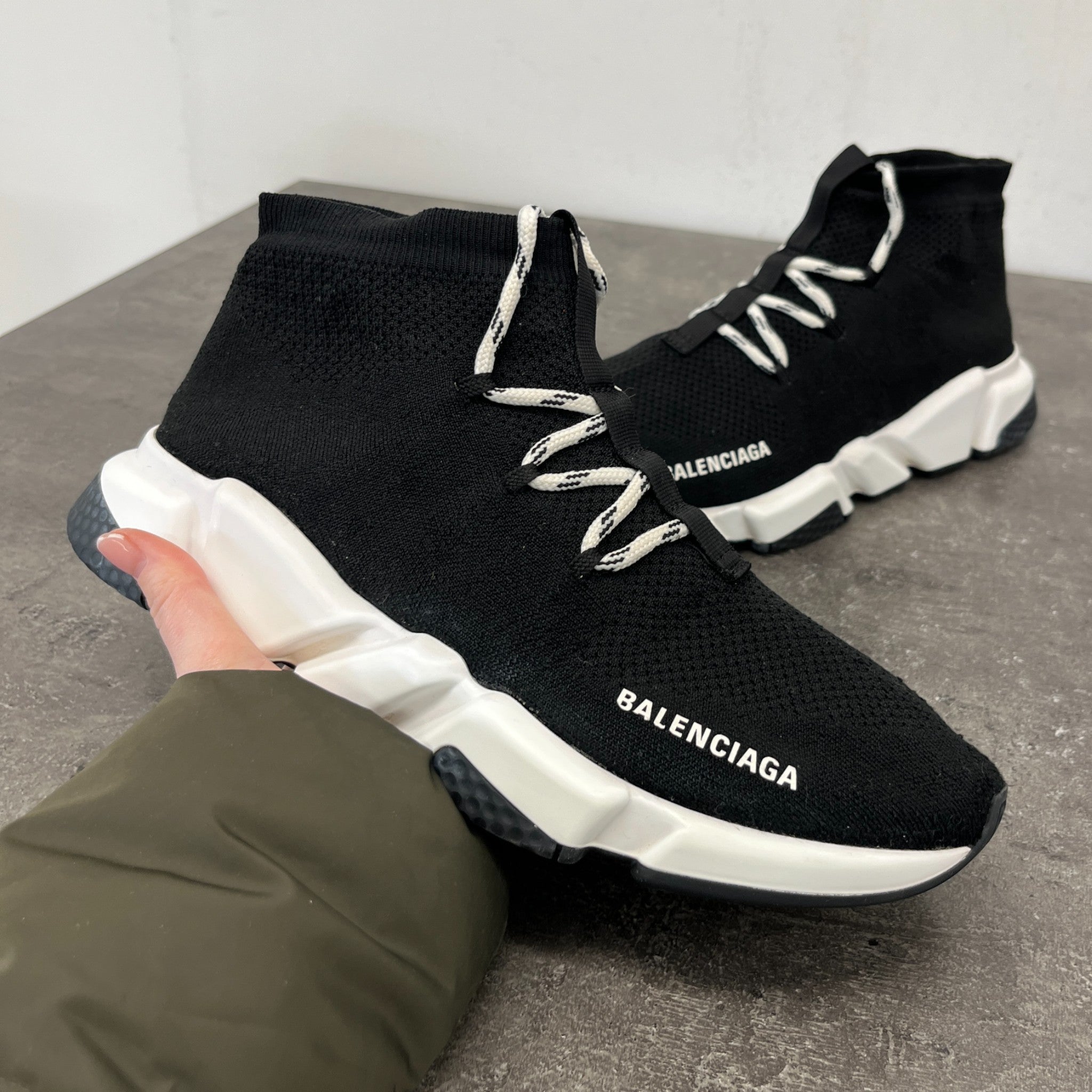 Men's Speed Lace-Up High Trainers Black Size EU 41 / UK 7