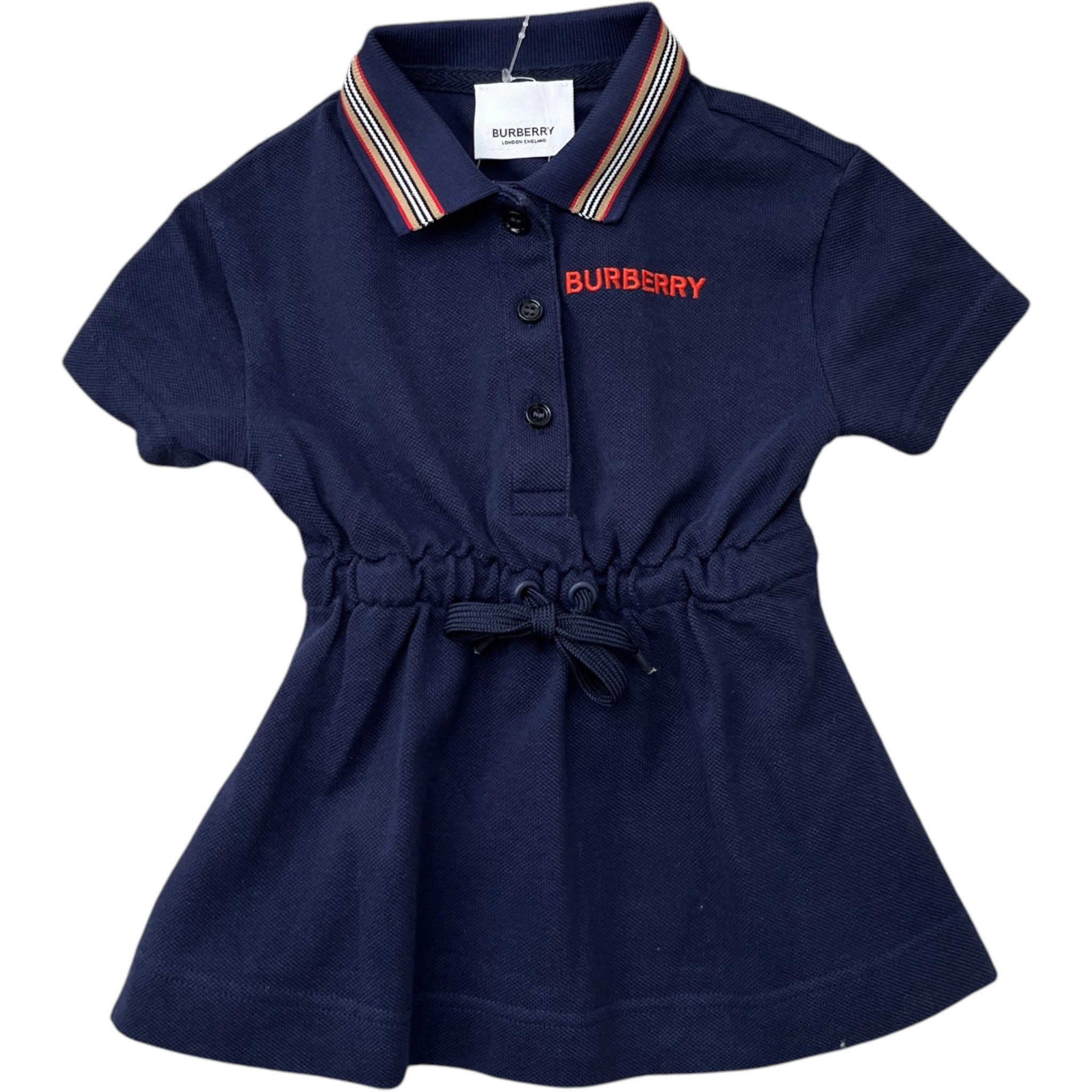 Women's Girls Age 6 Months Embroidered Logo Dress T-Shirt Navy Size XXS
