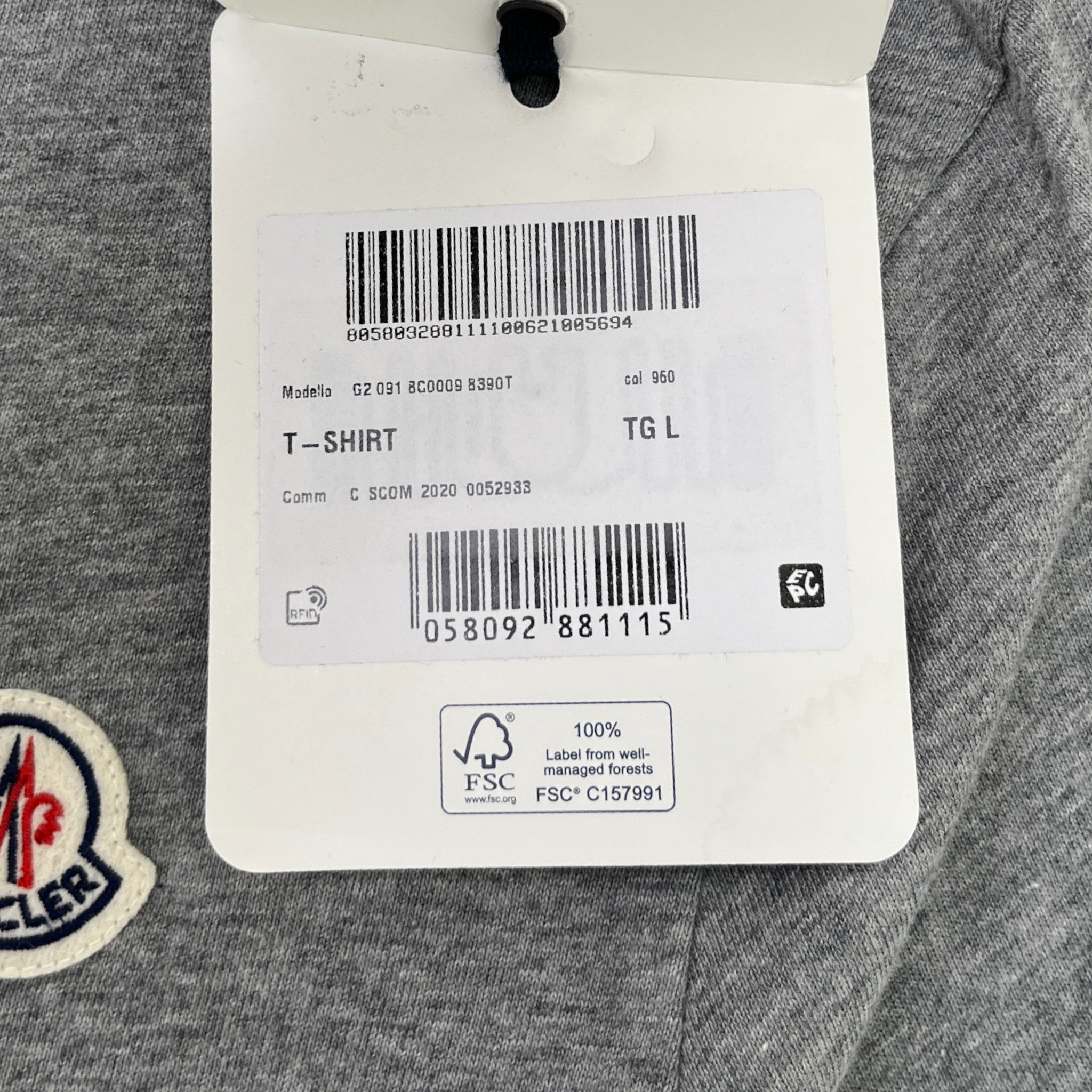 Men's Maglia T-Shirt Grey Size L