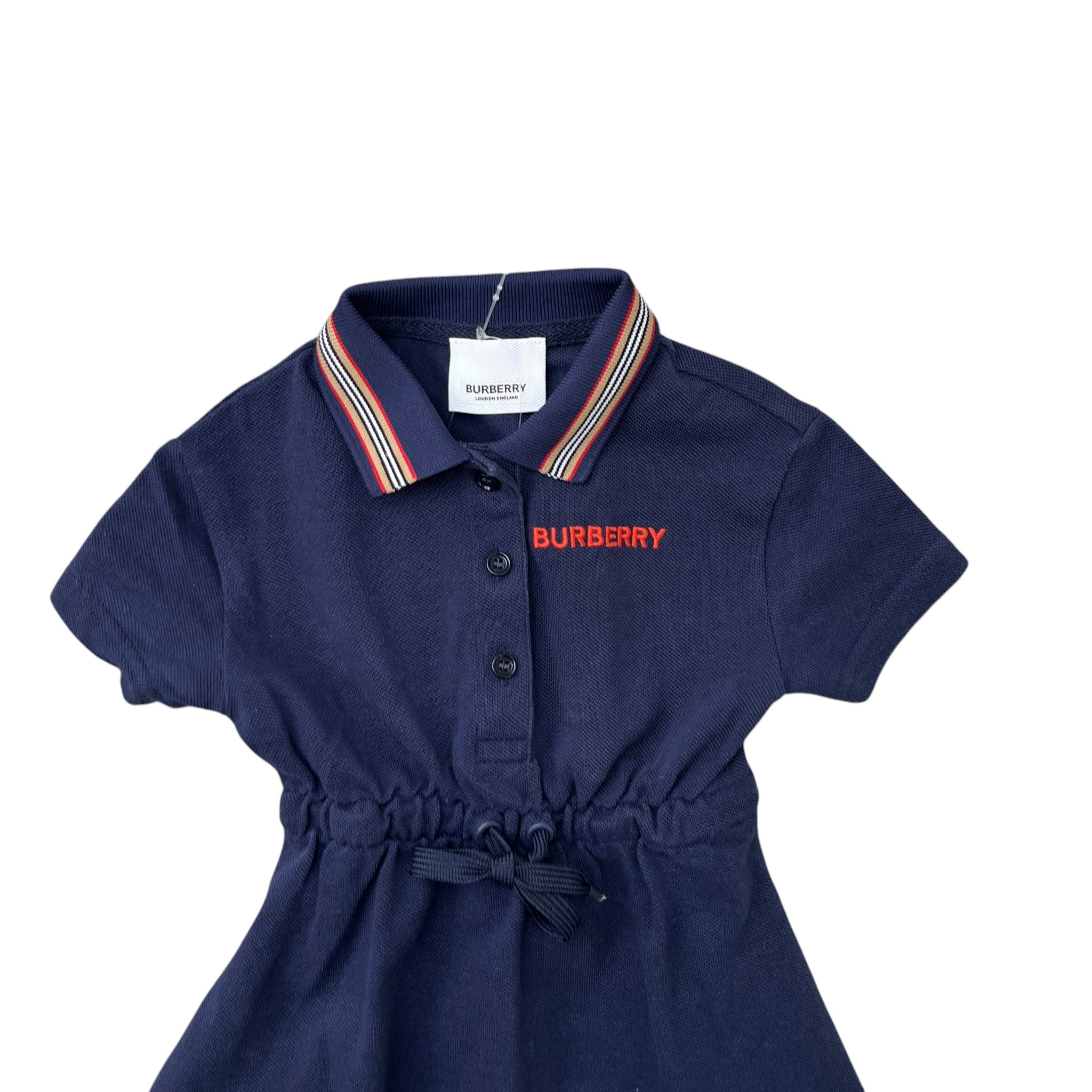 Women's Girls Age 6 Months Embroidered Logo Dress T-Shirt Navy Size XXS