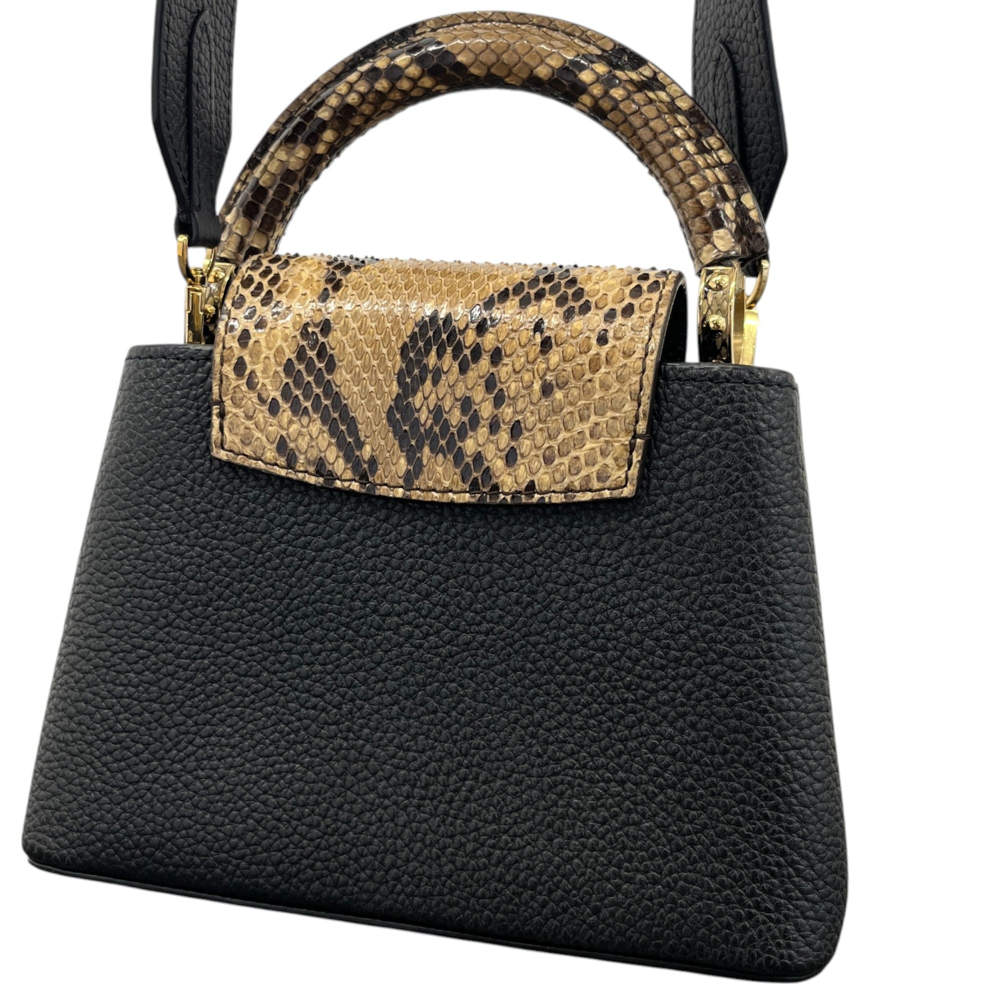 Women's Capucines Mini Python Handbag Black