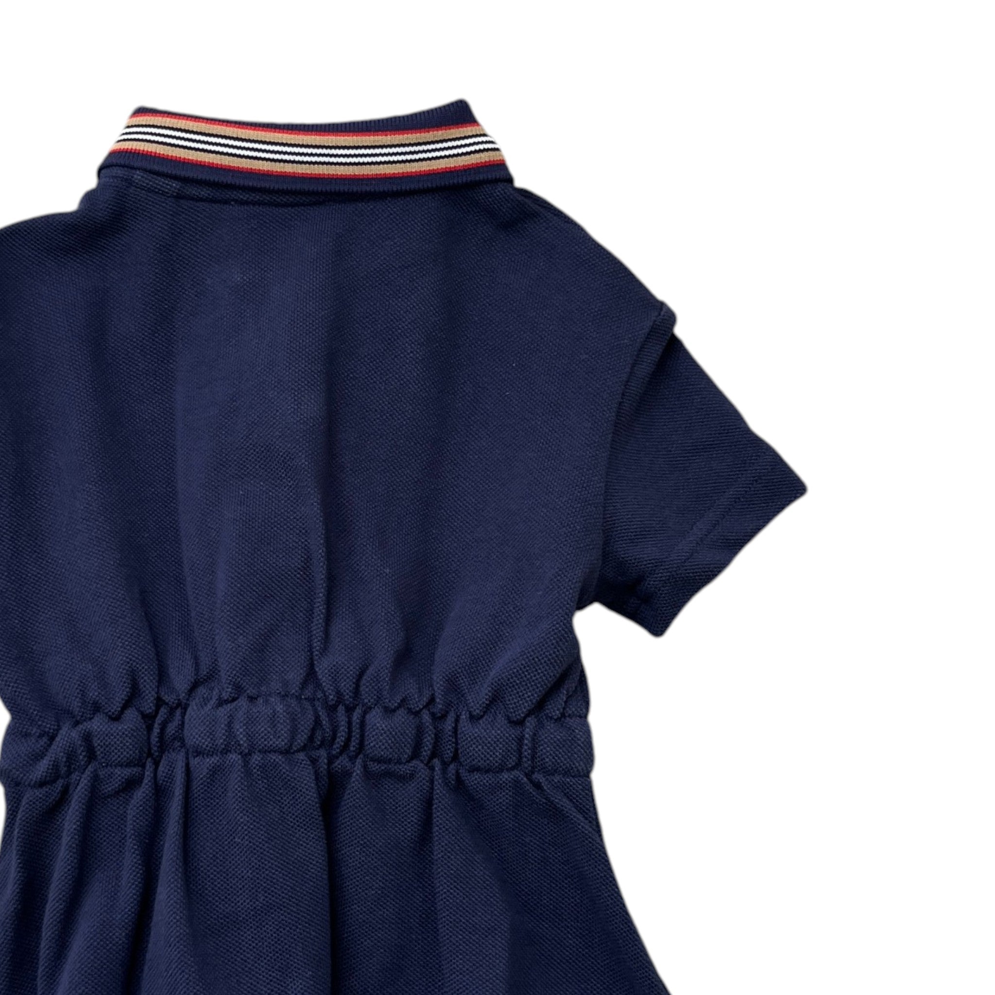 Women's Girls Age 6 Months Embroidered Logo Dress T-Shirt Navy Size XXS