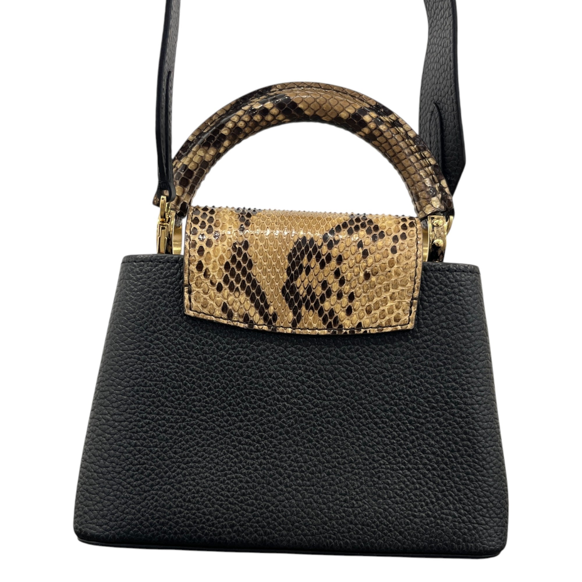 Women's Capucines Mini Python Handbag Black