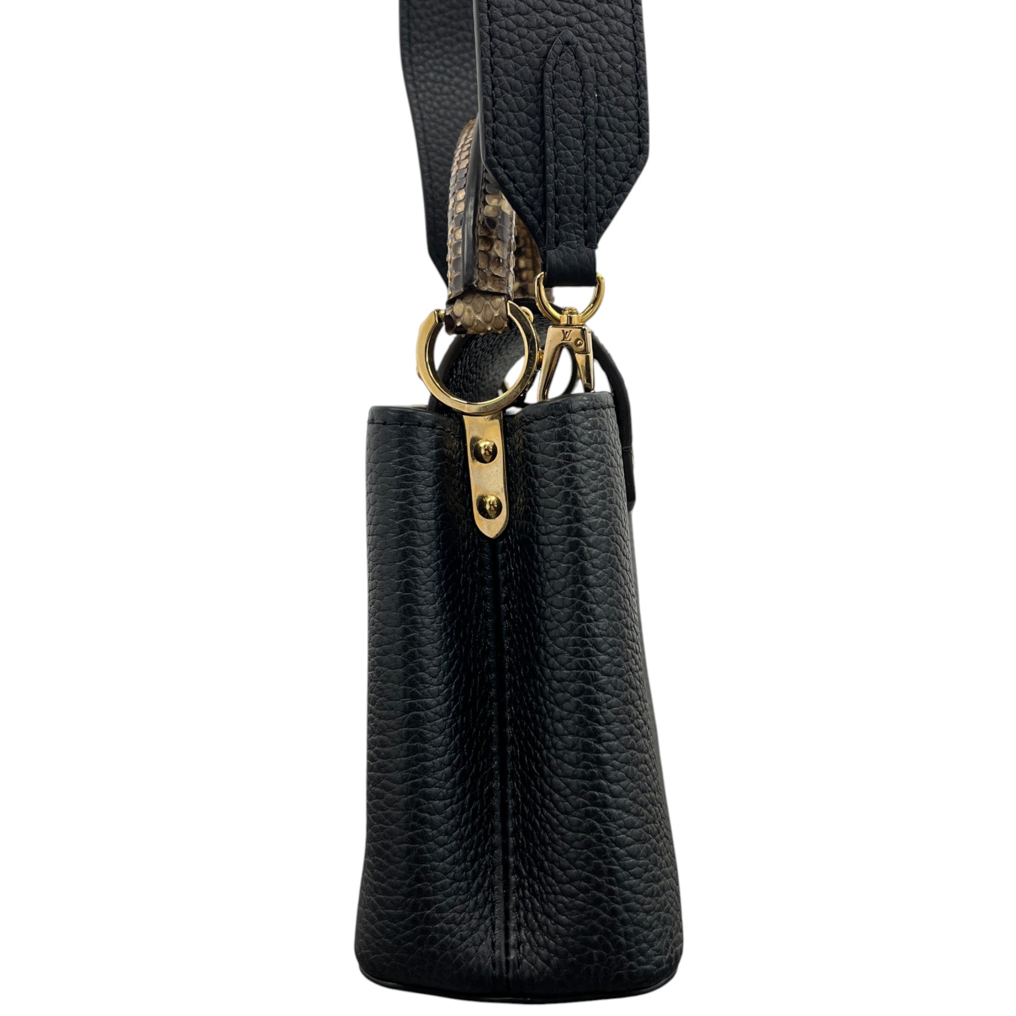 Women's Capucines Mini Python Handbag Black