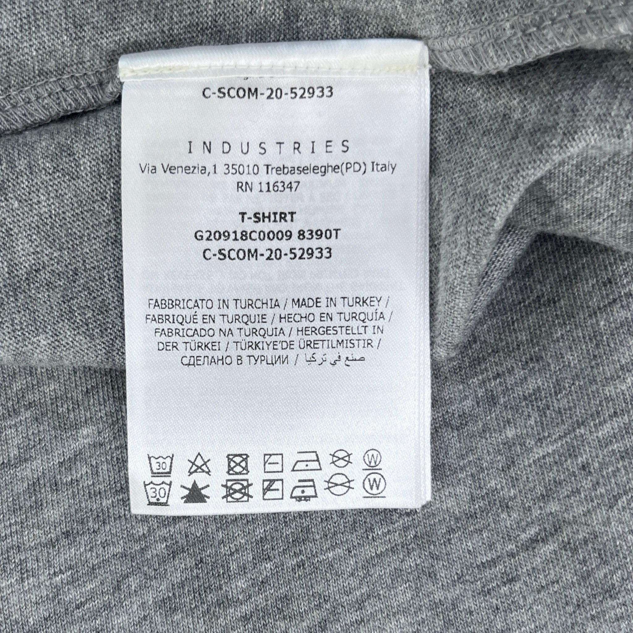 Men's Maglia T-Shirt Grey Size L