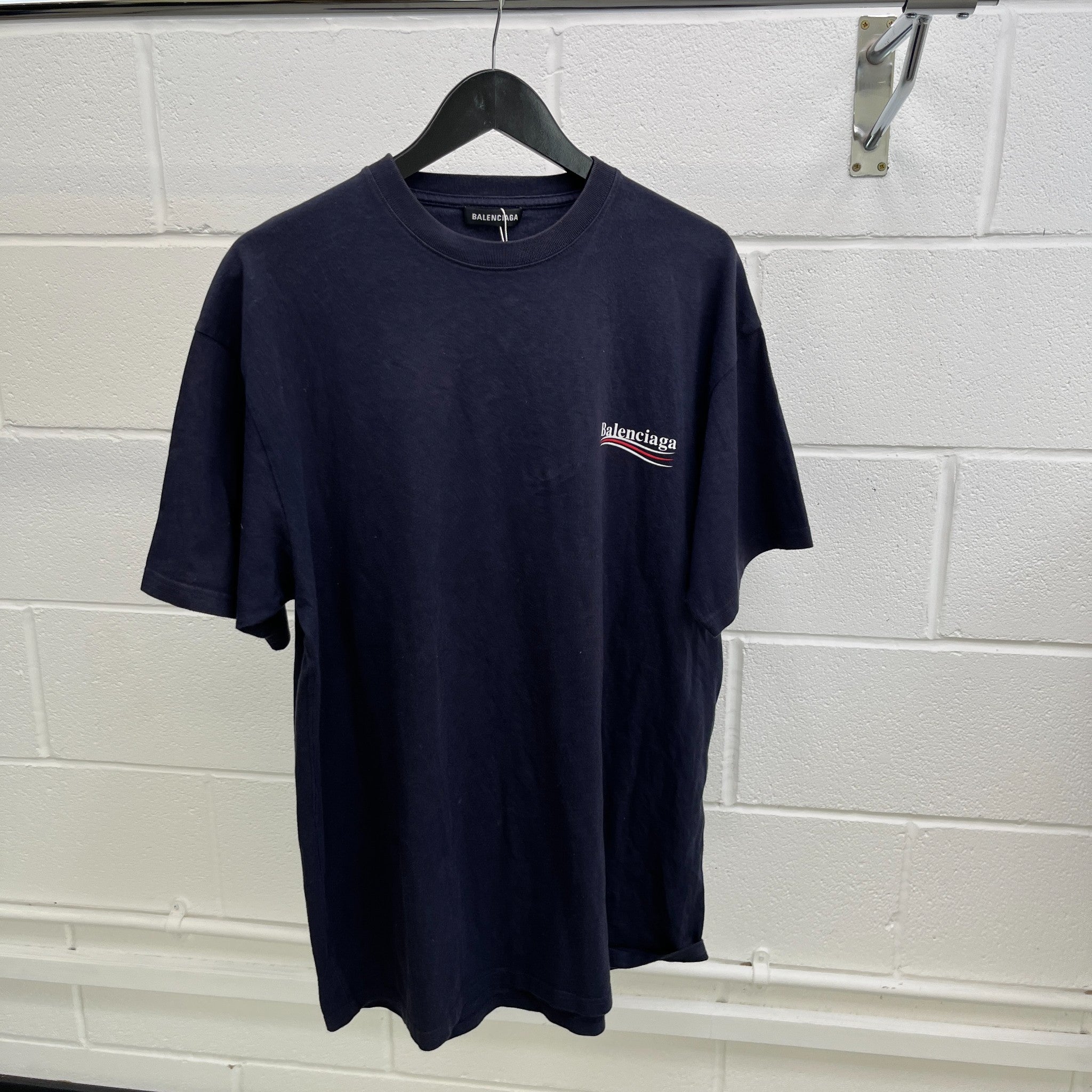 Men's Political T-Shirt Navy Size S