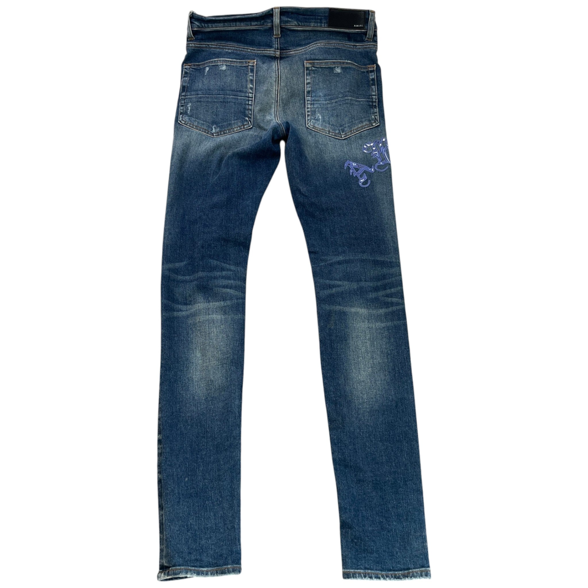 Men's Embroidered Logo Jeans Blue Size Waist 31"