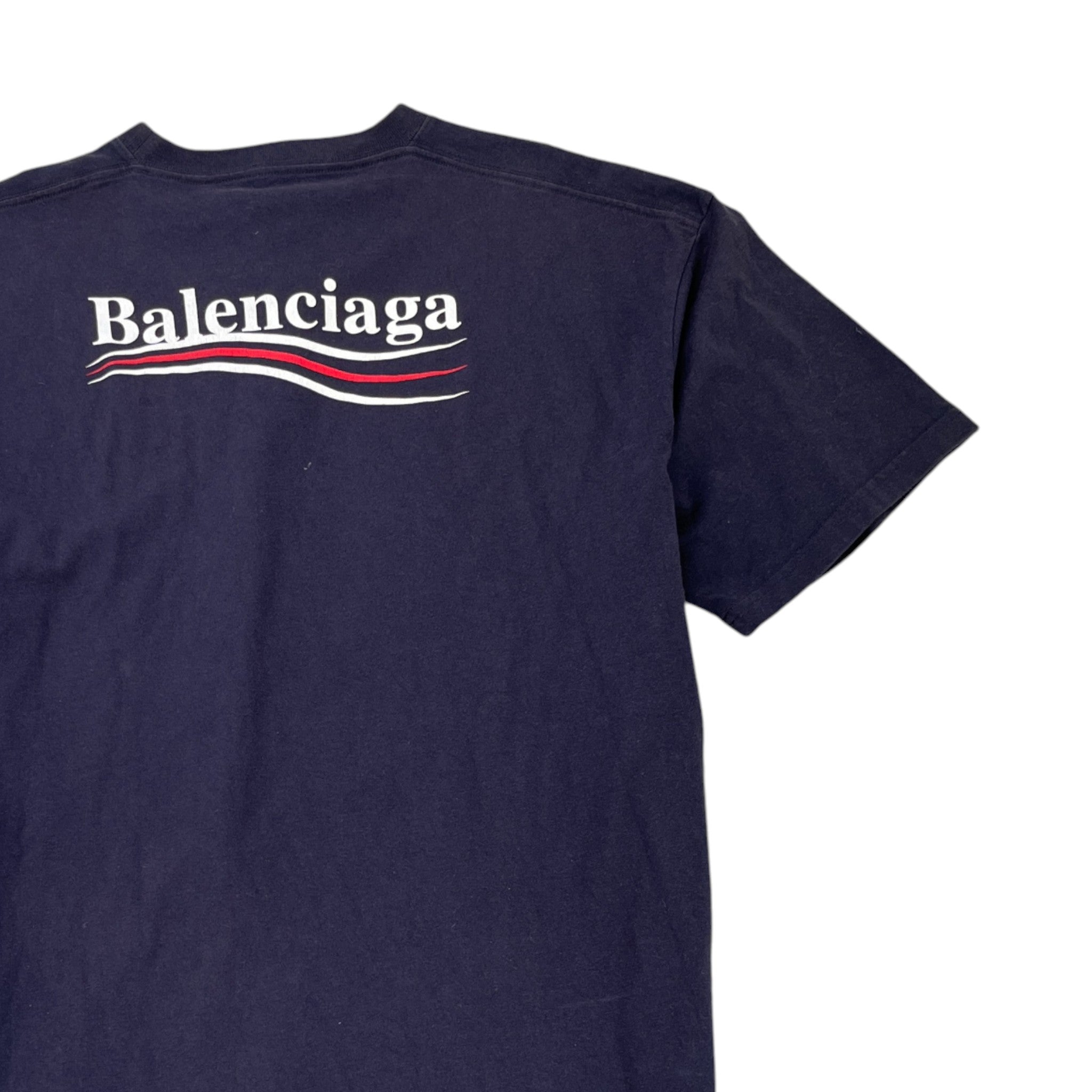 Men's Political T-Shirt Navy Size S