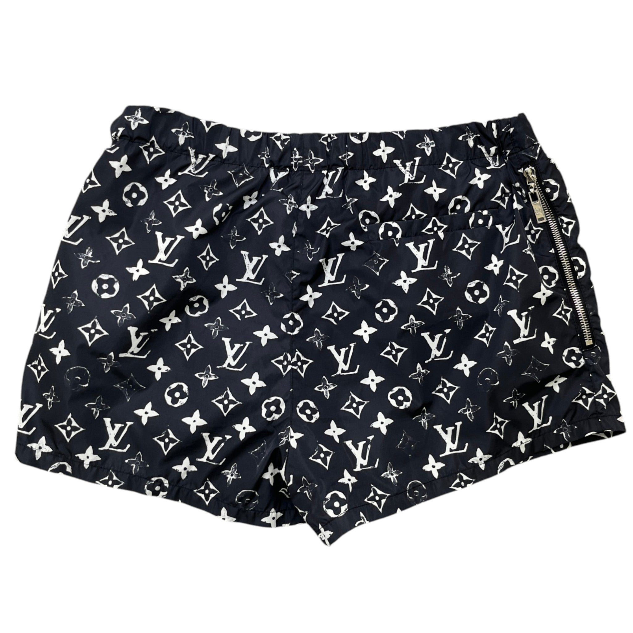 Women's Stencil Effect Monogram Shorts Black Size FR 40 / UK 12