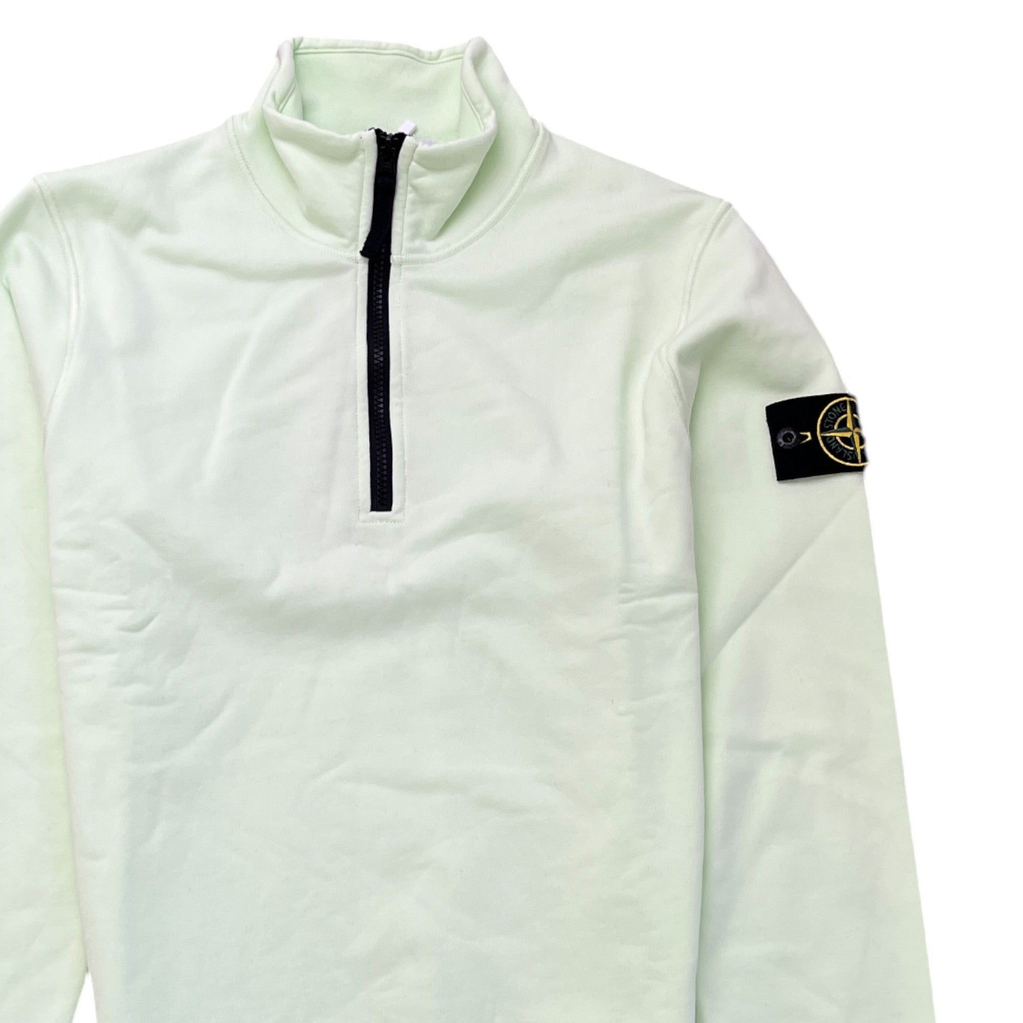 Men's Applique Logo 1/4 Zip Jumper Green Size S