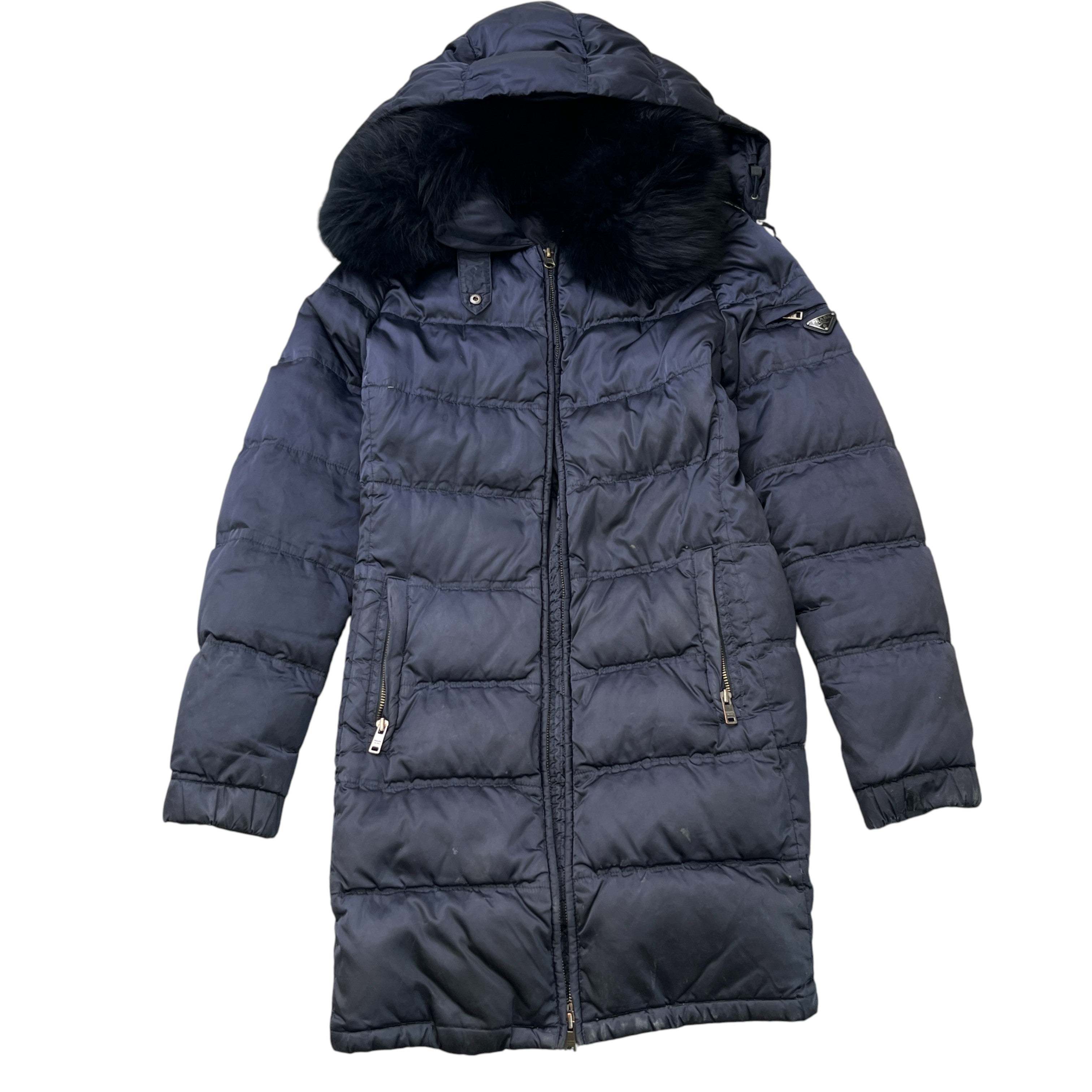 Women's Plaque Logo Down Jacket Navy Size IT 42 / UK 10