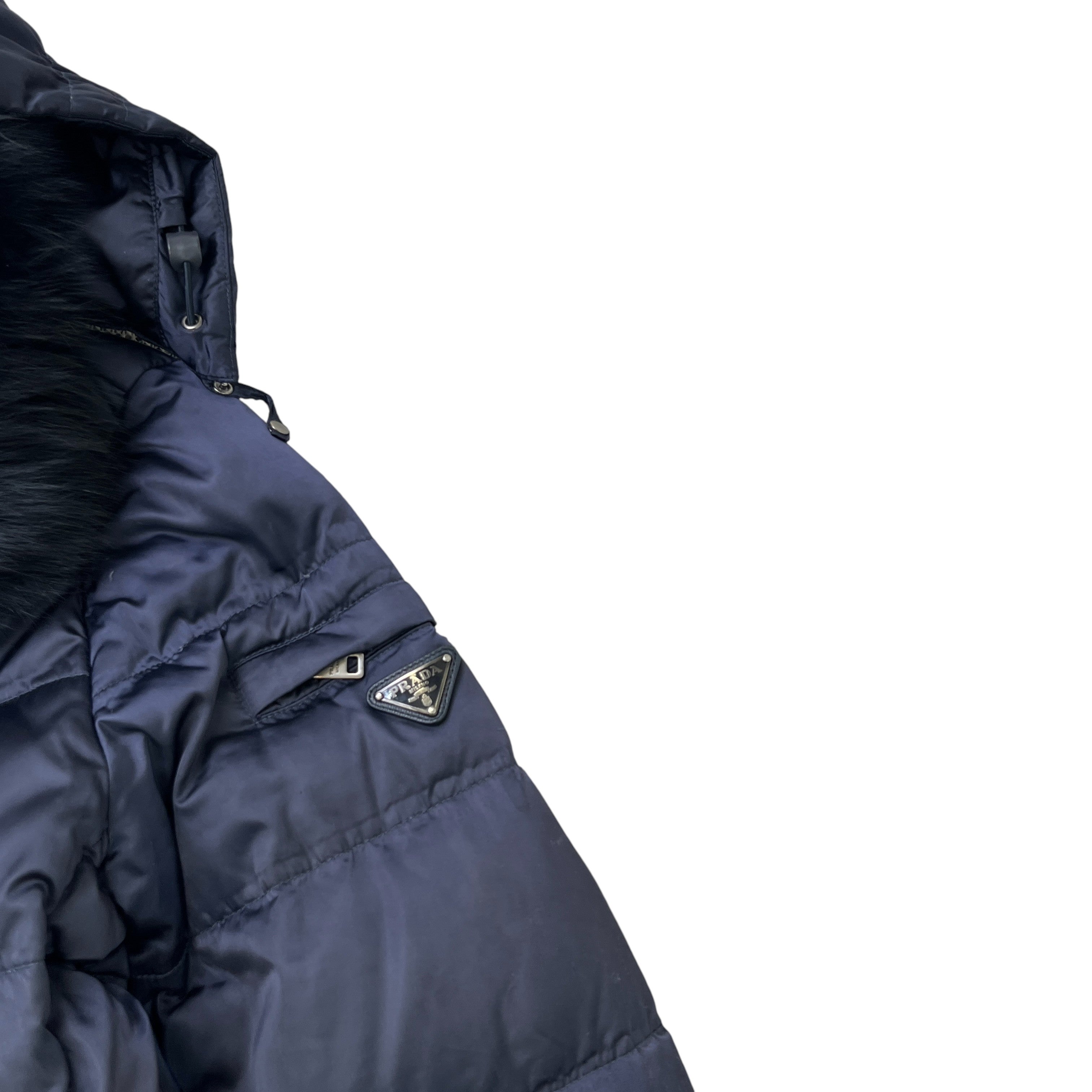 Women's Plaque Logo Down Jacket Navy Size IT 42 / UK 10