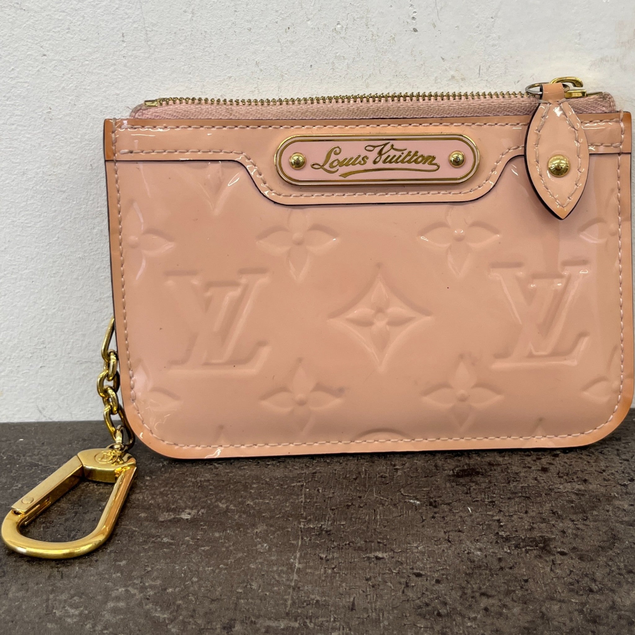 Women's Vernis Leather Rose Ballerine Keyring Pink