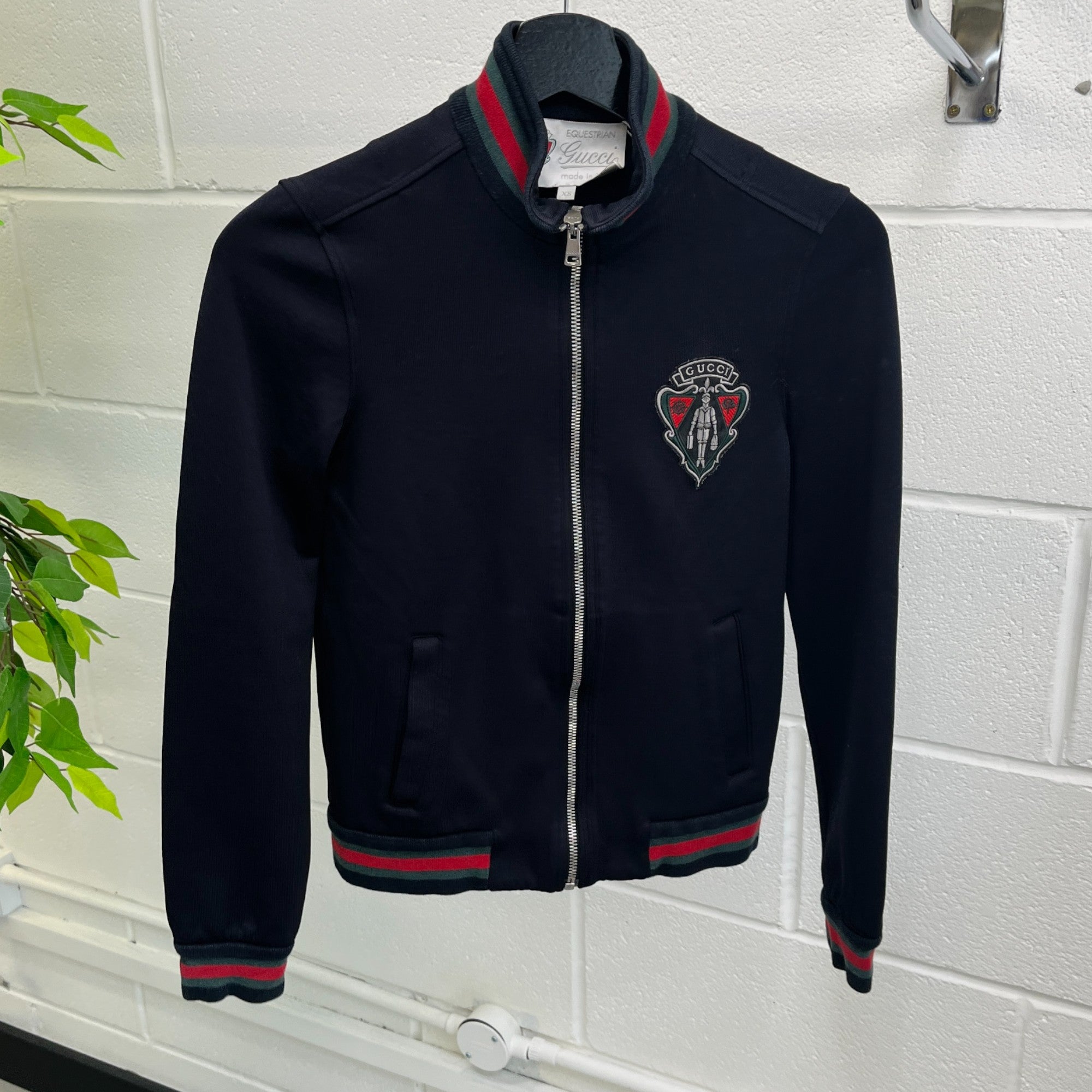 Women's Equestrian Bomber Jacket Black Size XS