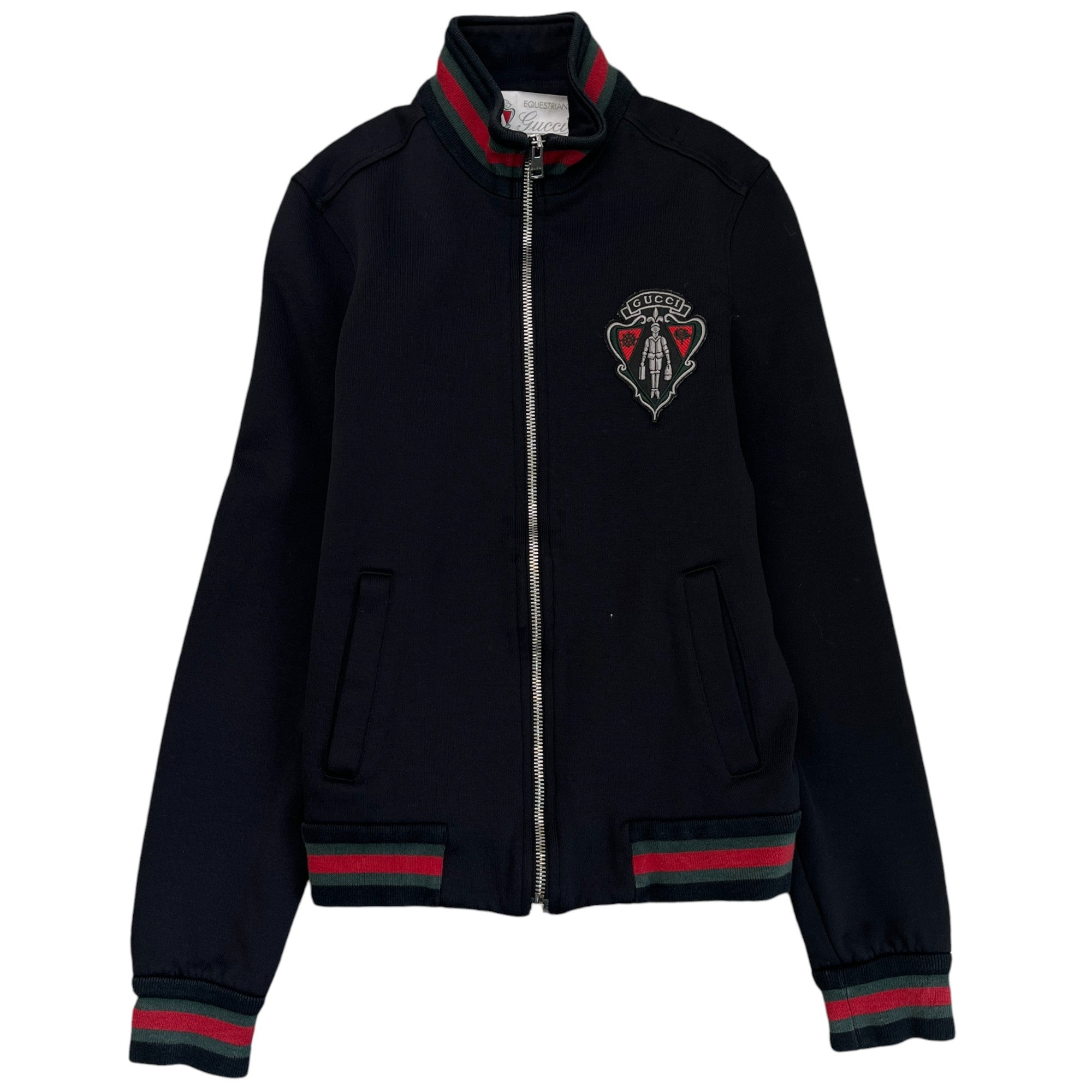 Women's Equestrian Bomber Jacket Black Size XS