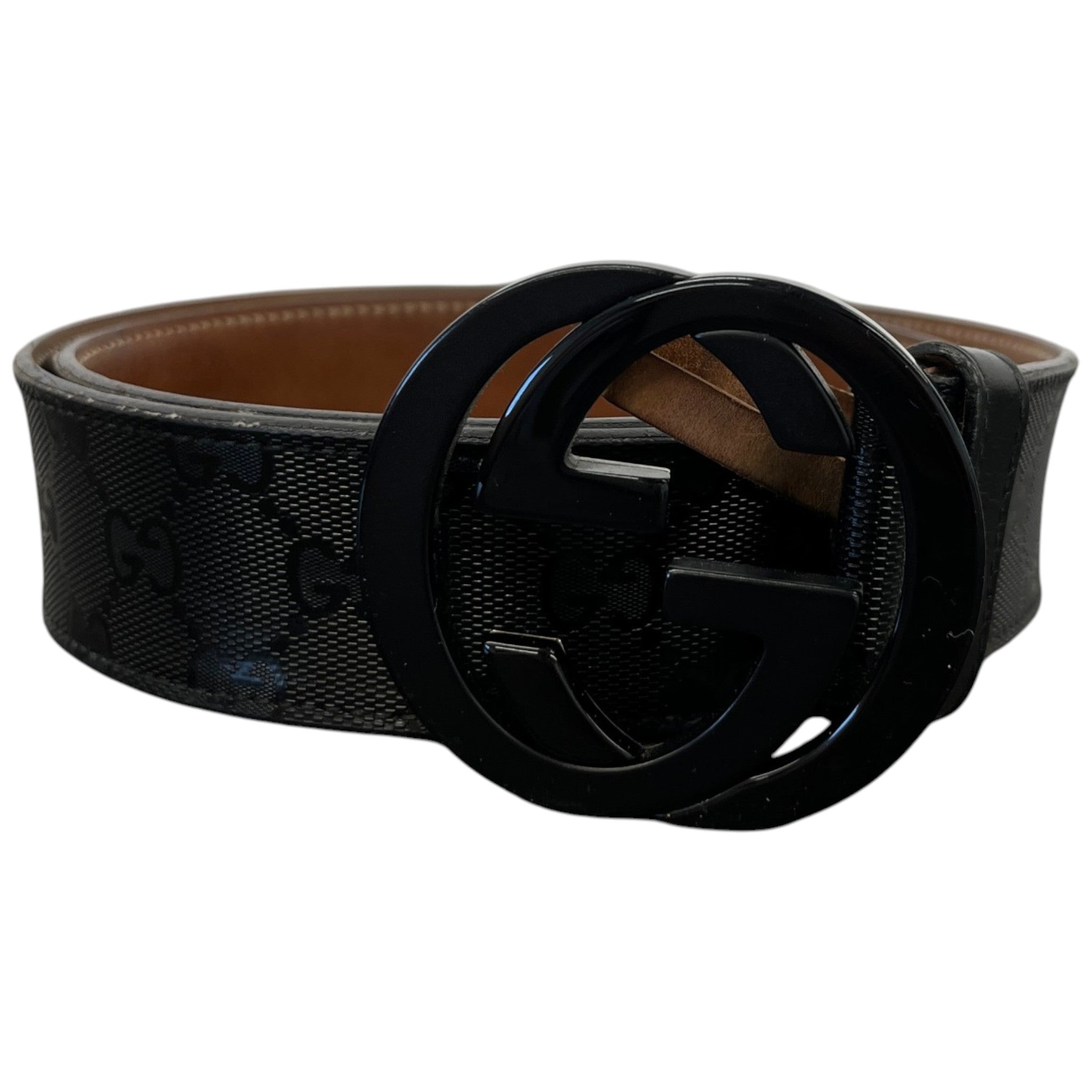 Men's Interlocking G Belt Black Size Waist 36"