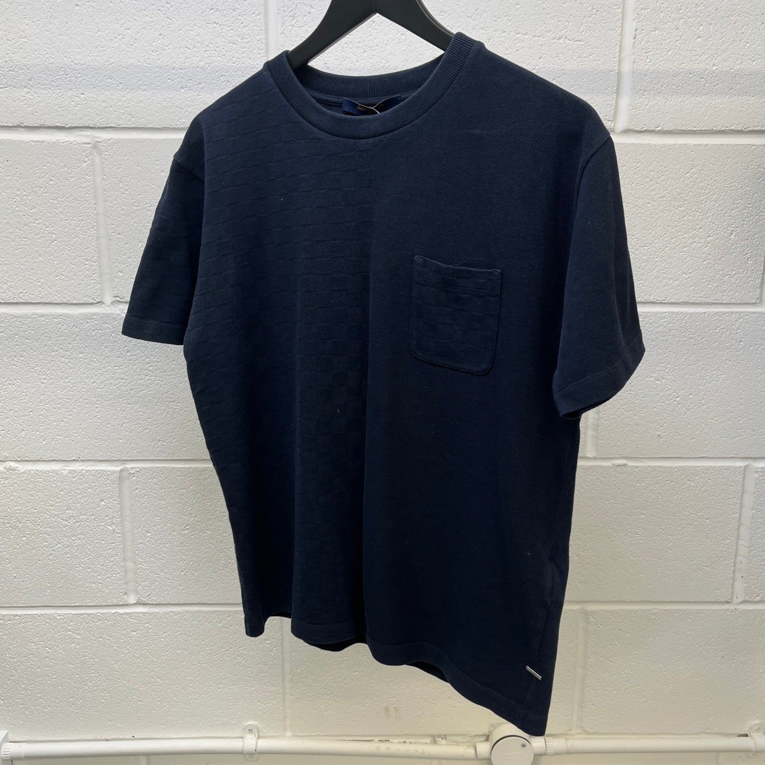 Men's Damier Pocket T-Shirt Navy Size M