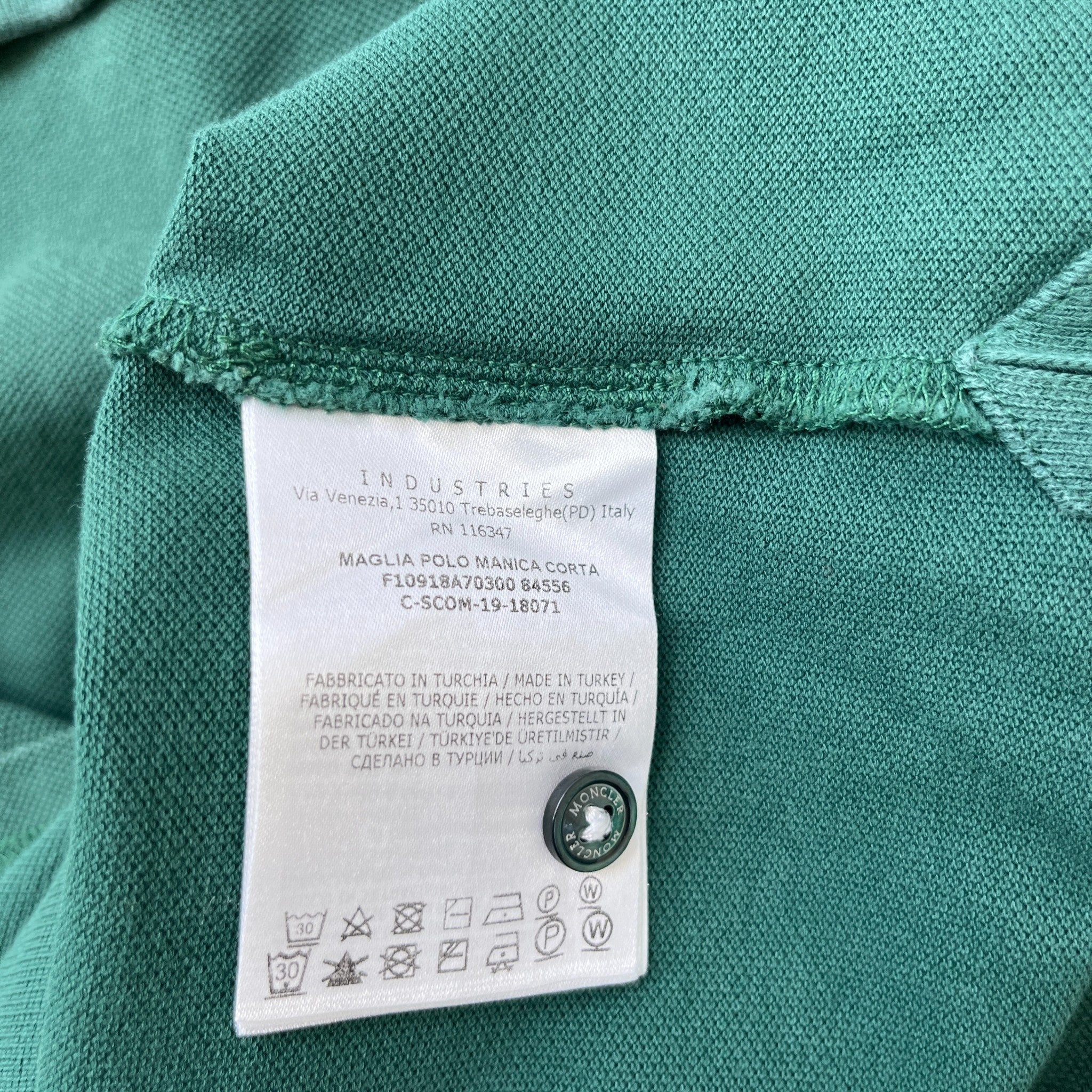 Men's Maglia Manica Corta Polo Shirt Green Size S