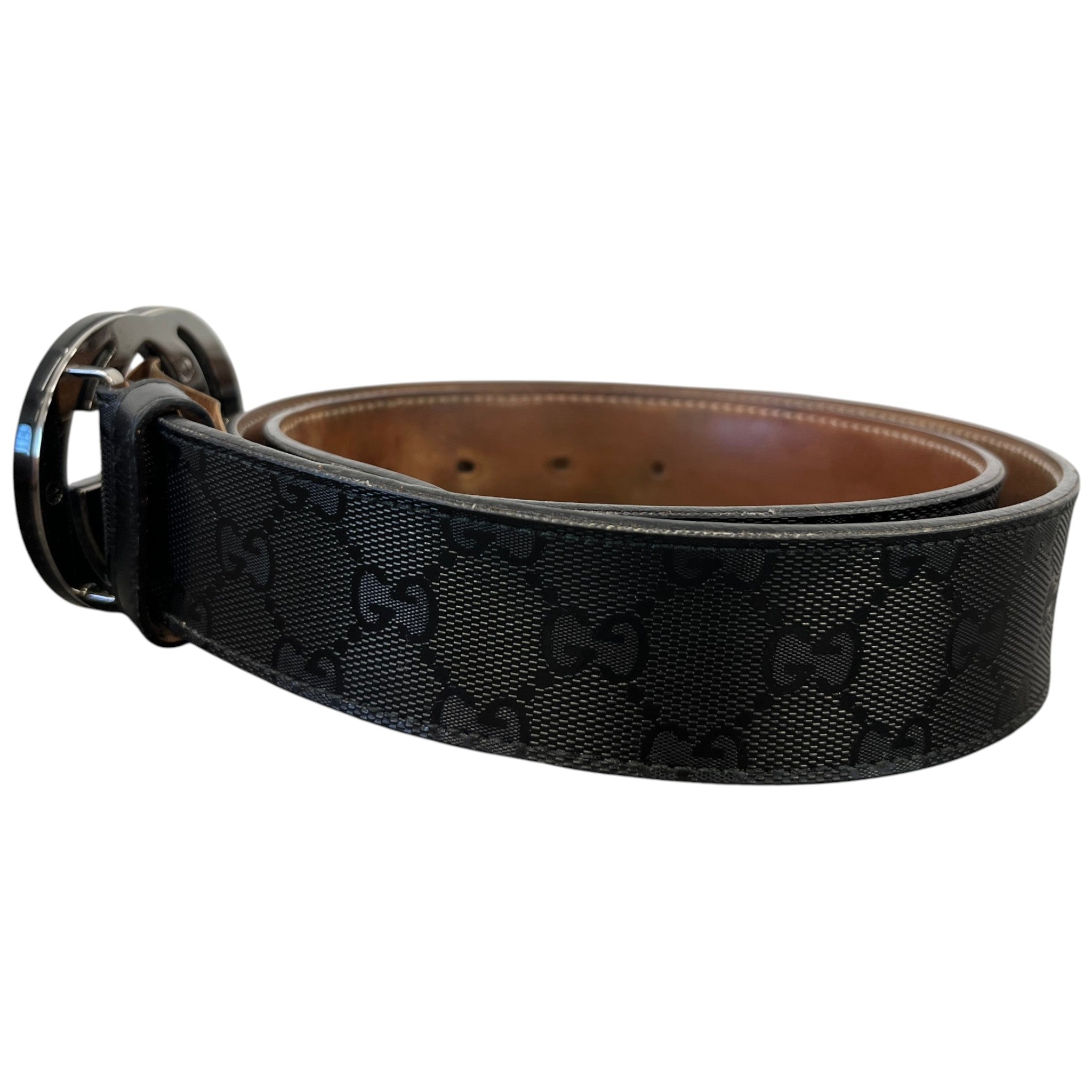 Men's Interlocking G Belt Black Size Waist 36"