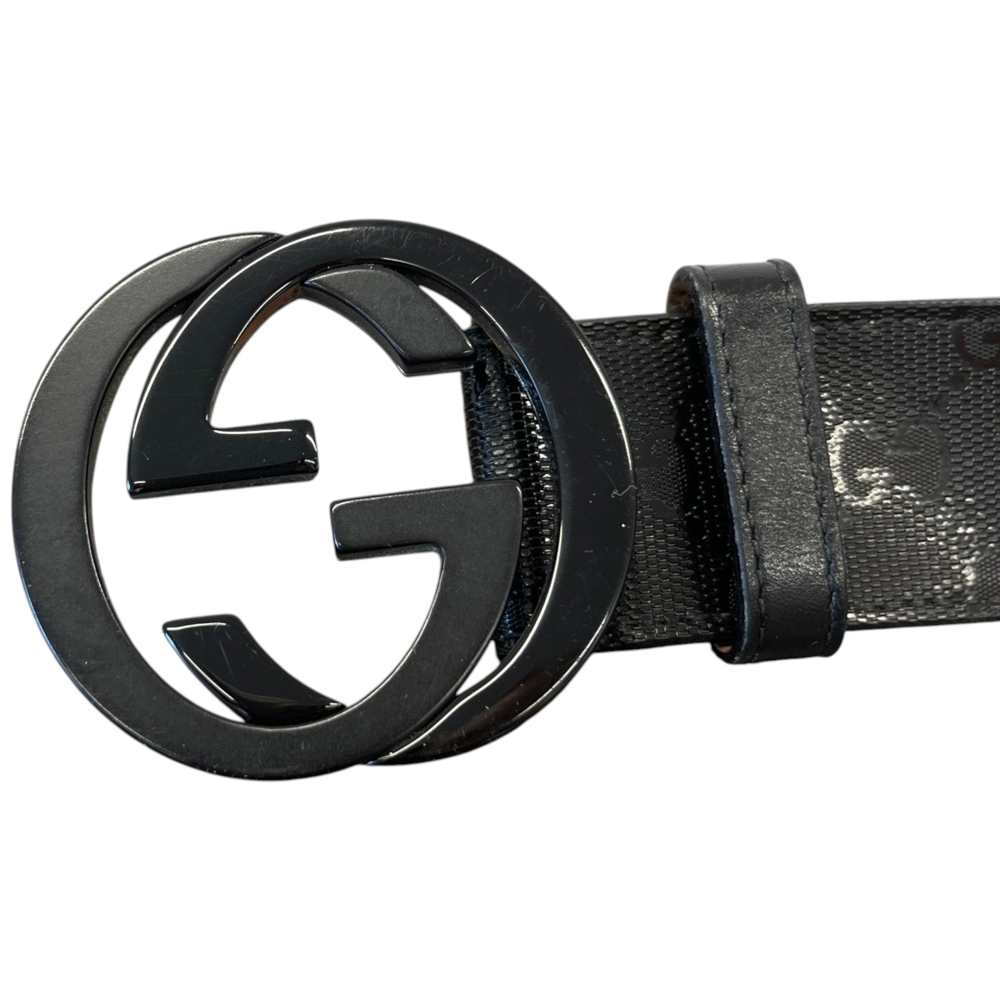 Men's Interlocking G Belt Black Size Waist 36"