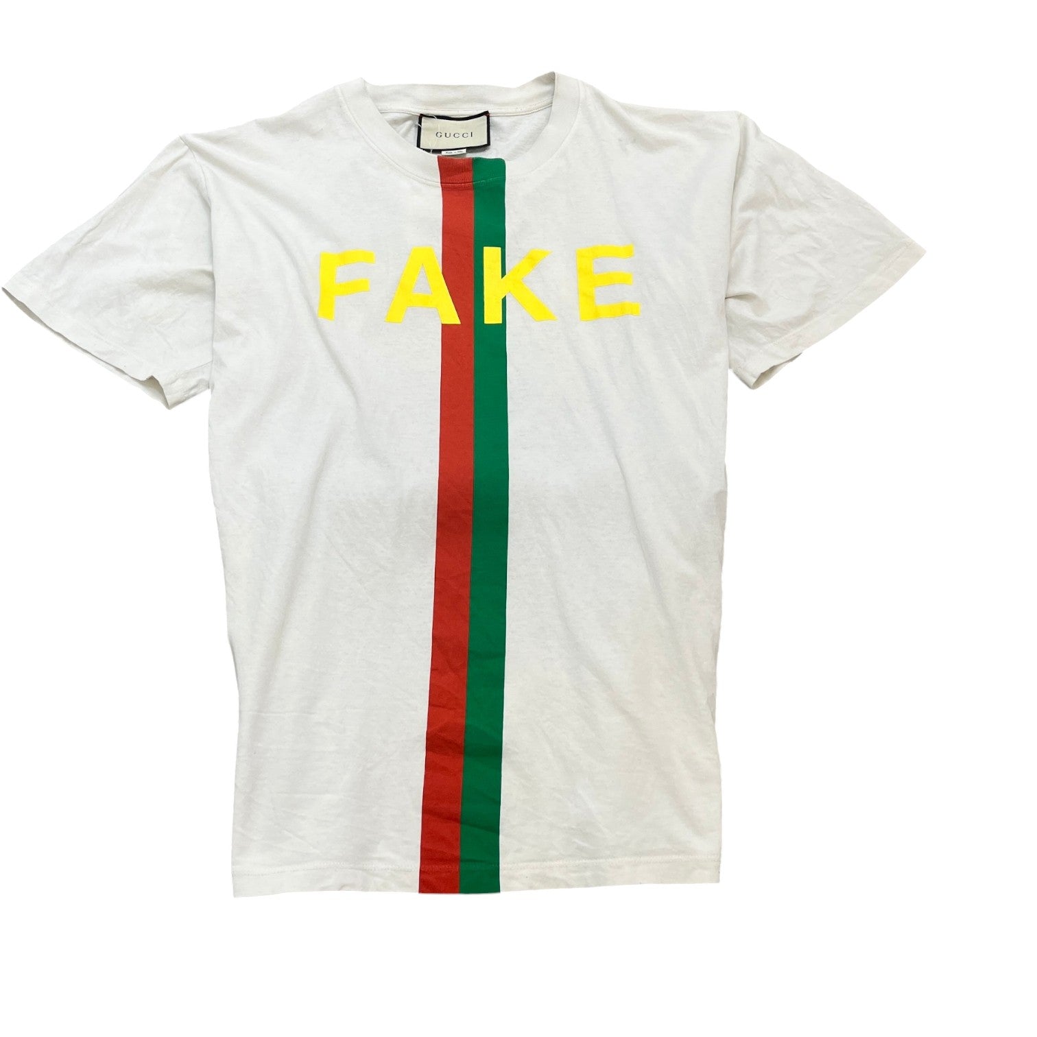 Men's Web Stripe Logo T-Shirt White Size L