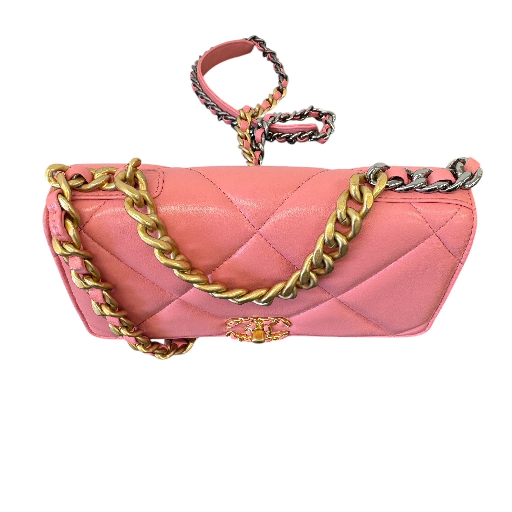 Women's 19 Wallet On Chain Woc Lambskin Bag Pink