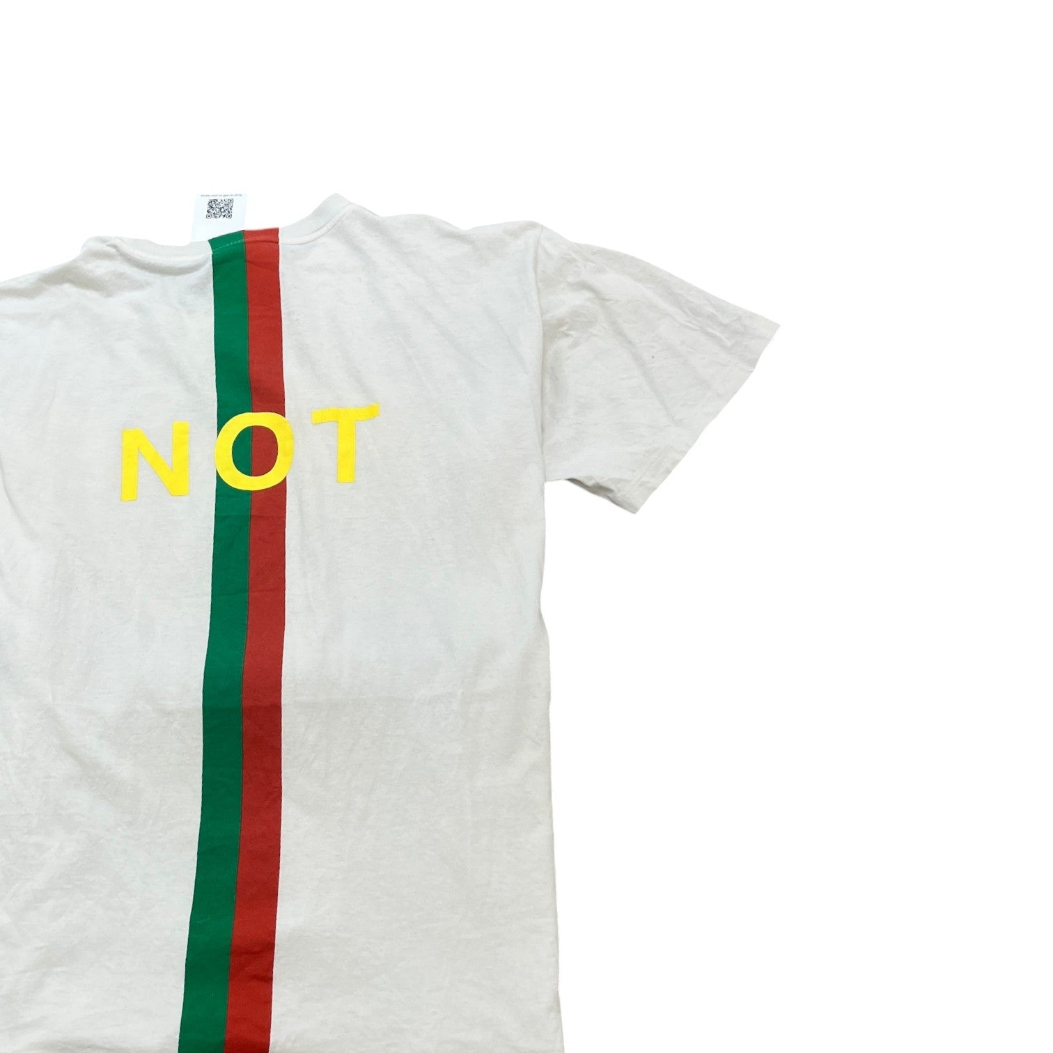 Men's Web Stripe Logo T-Shirt White Size L
