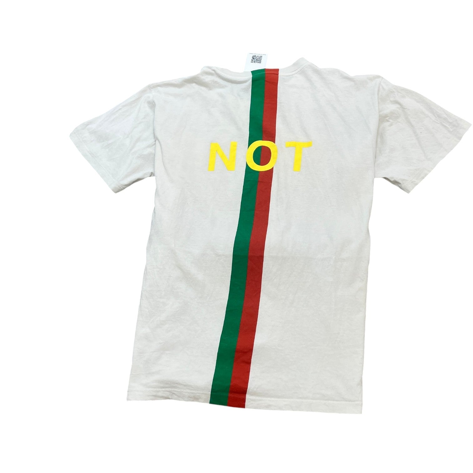 Men's Web Stripe Logo T-Shirt White Size L