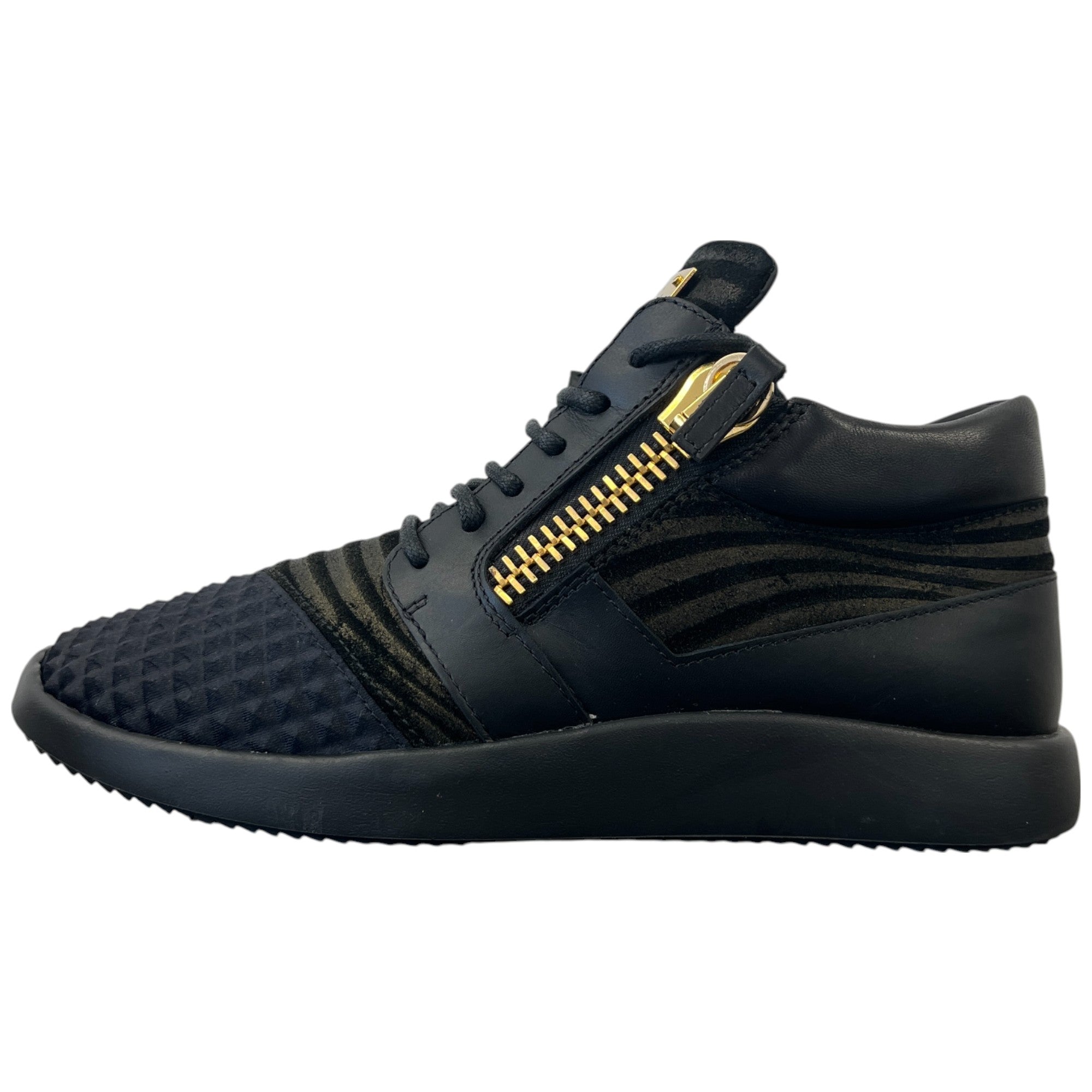 Women's Double Zip High Trainers Black Size EU 38.5 / UK 5.5