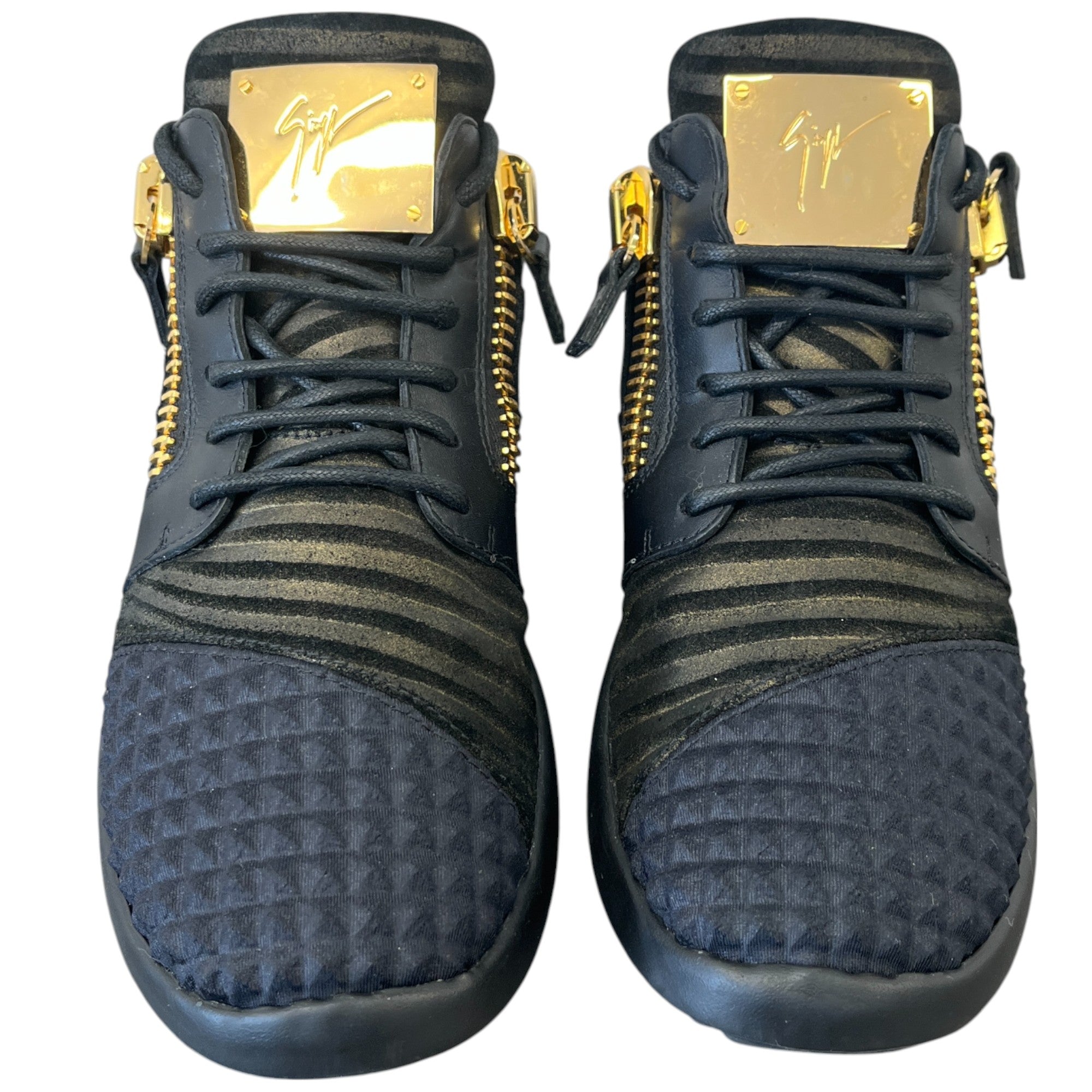 Women's Double Zip High Trainers Black Size EU 38.5 / UK 5.5