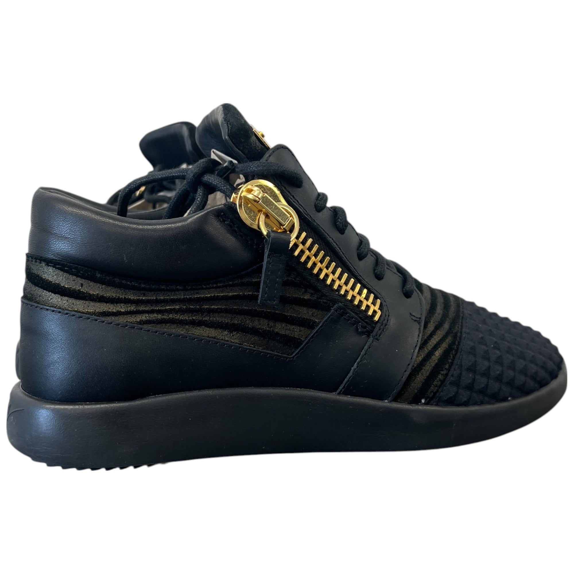 Women's Double Zip High Trainers Black Size EU 38.5 / UK 5.5