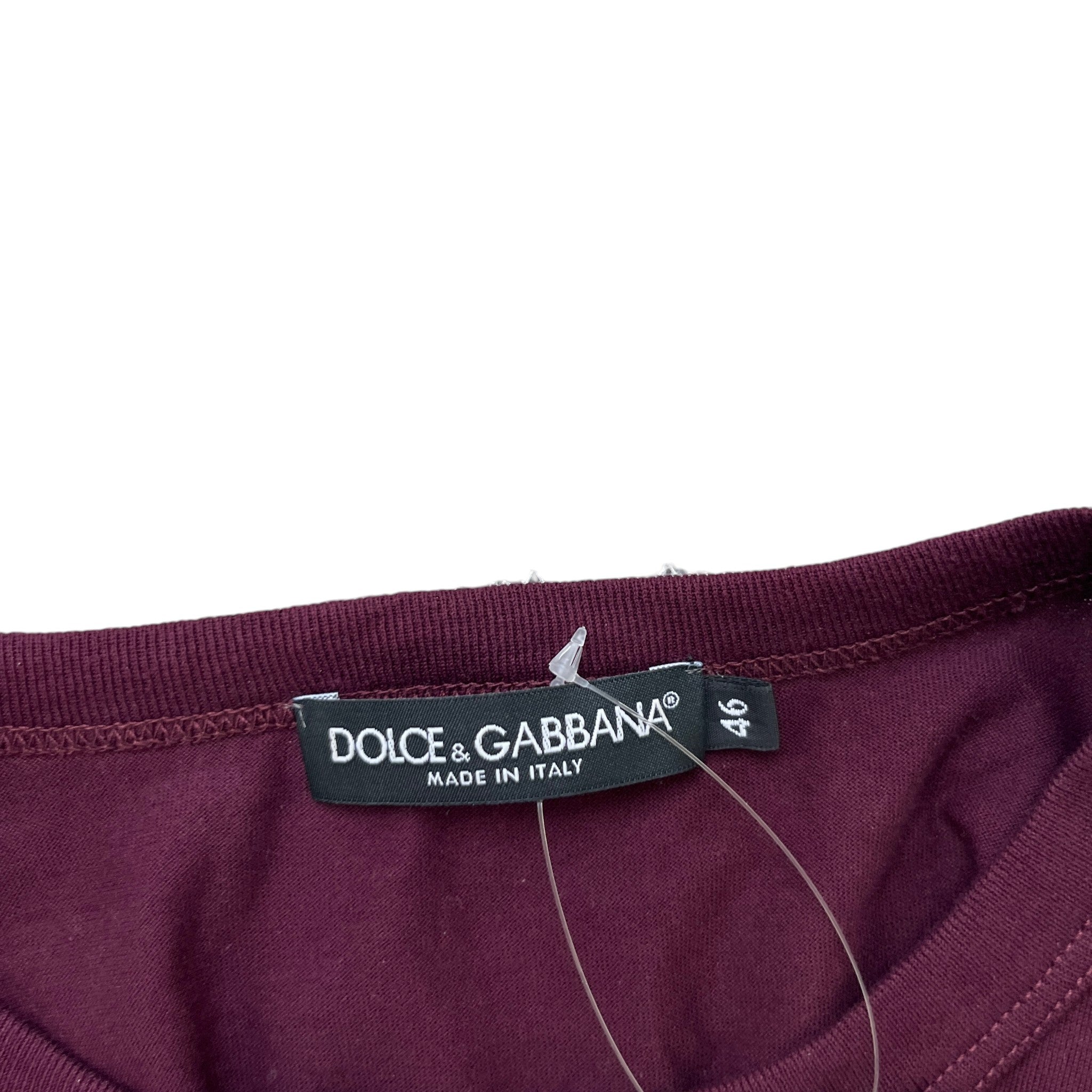 Men's Logo Print T-Shirt Burgundy Size IT 46 / UK S