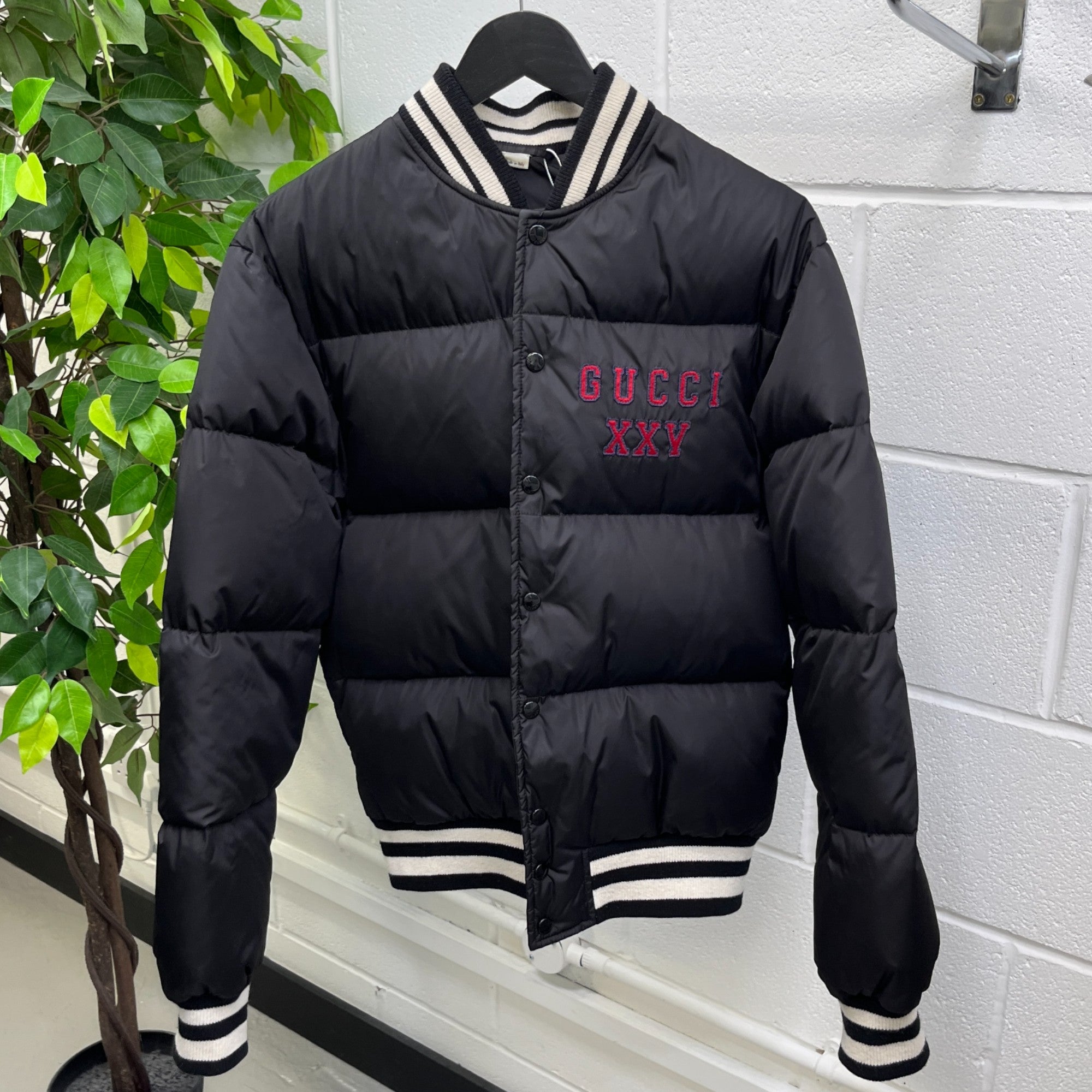 Men's Gg Pirates Bomber Down Jacket Black Size IT 44 / XS