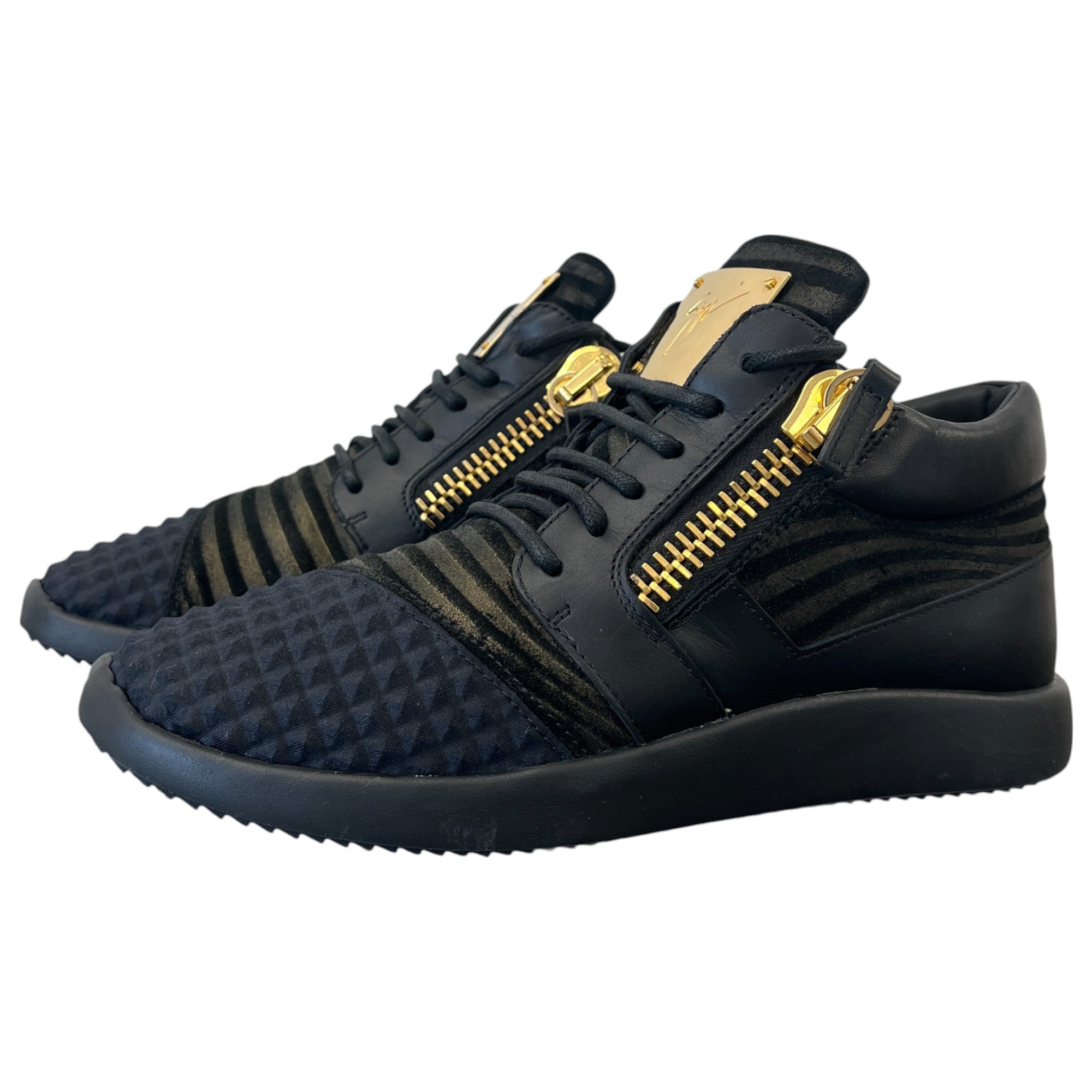 Women's Double Zip High Trainers Black Size EU 38.5 / UK 5.5