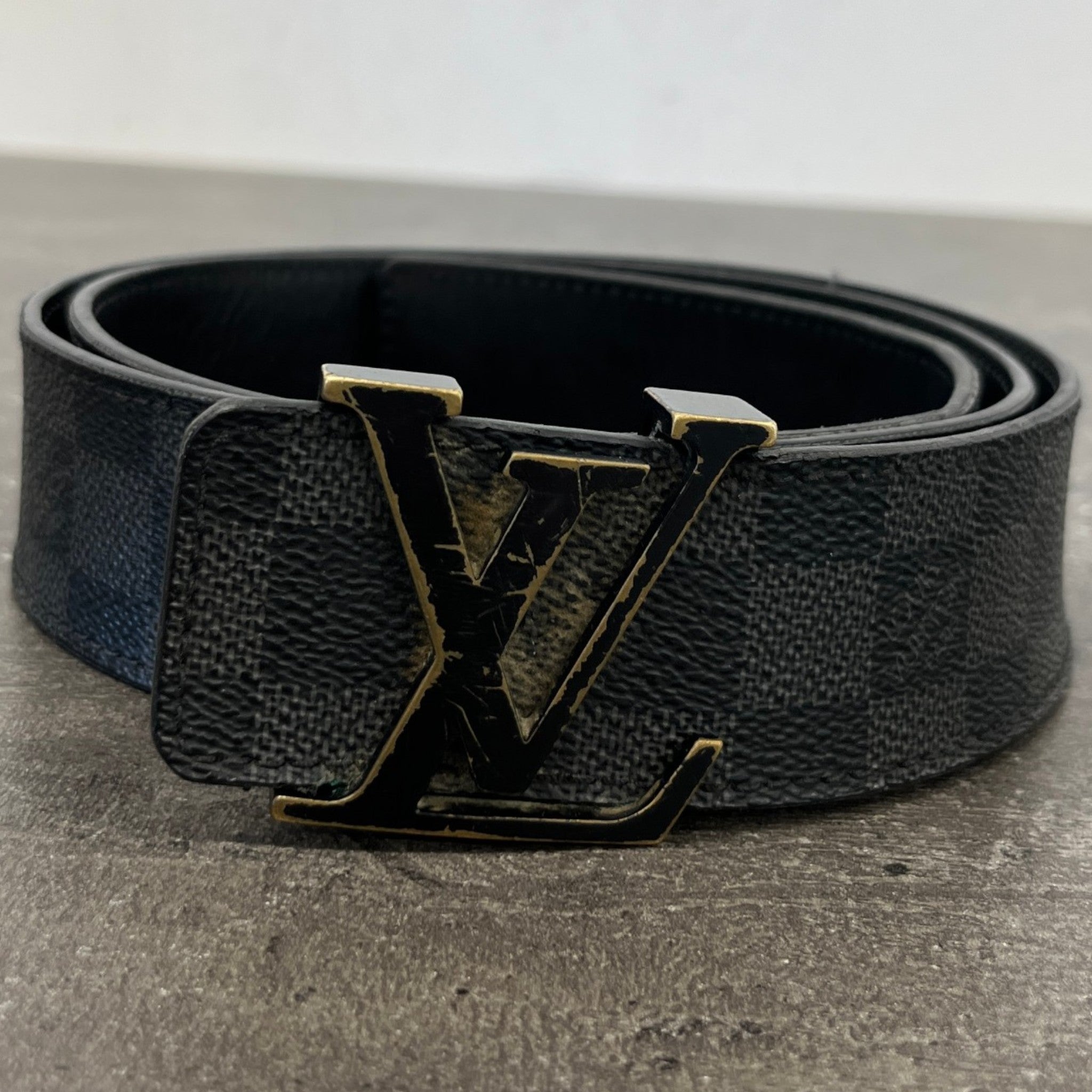 Men's Lv Belt Black Size Waist 32"