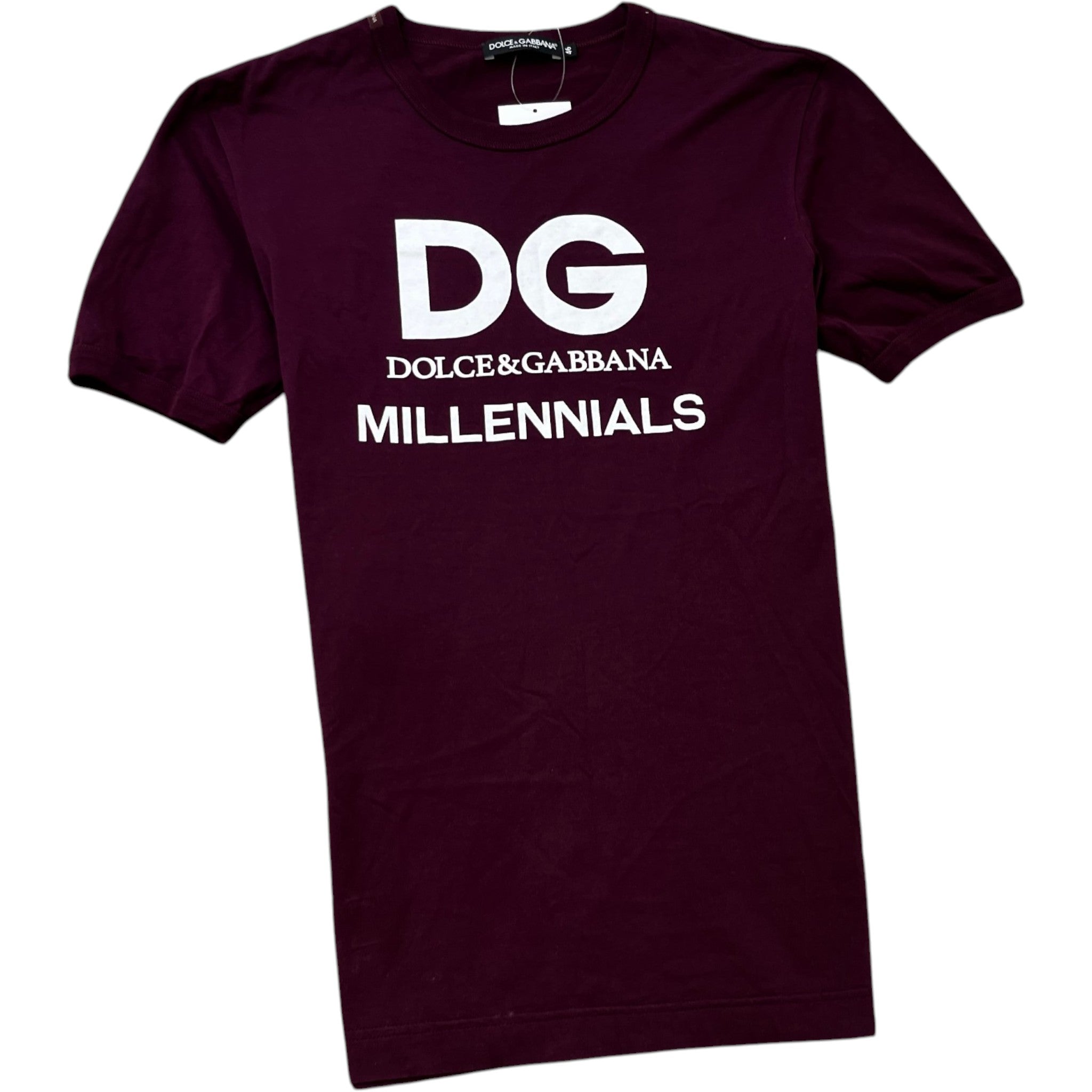 Men's Logo Print T-Shirt Burgundy Size IT 46 / UK S