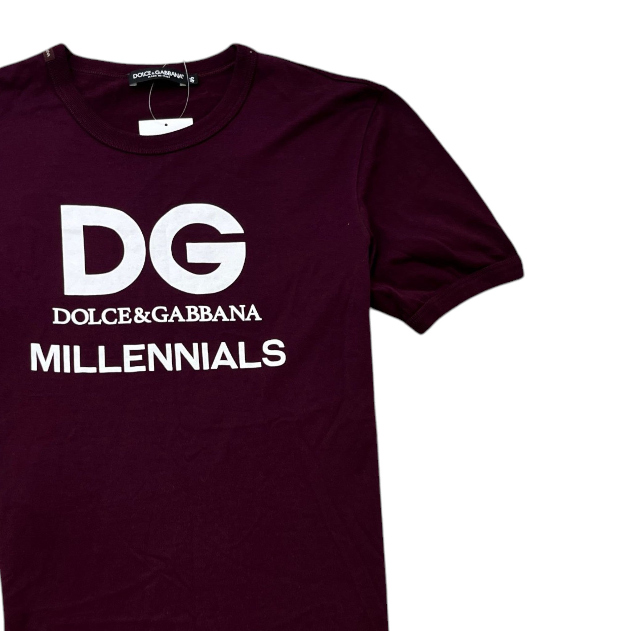 Men's Logo Print T-Shirt Burgundy Size IT 46 / UK S