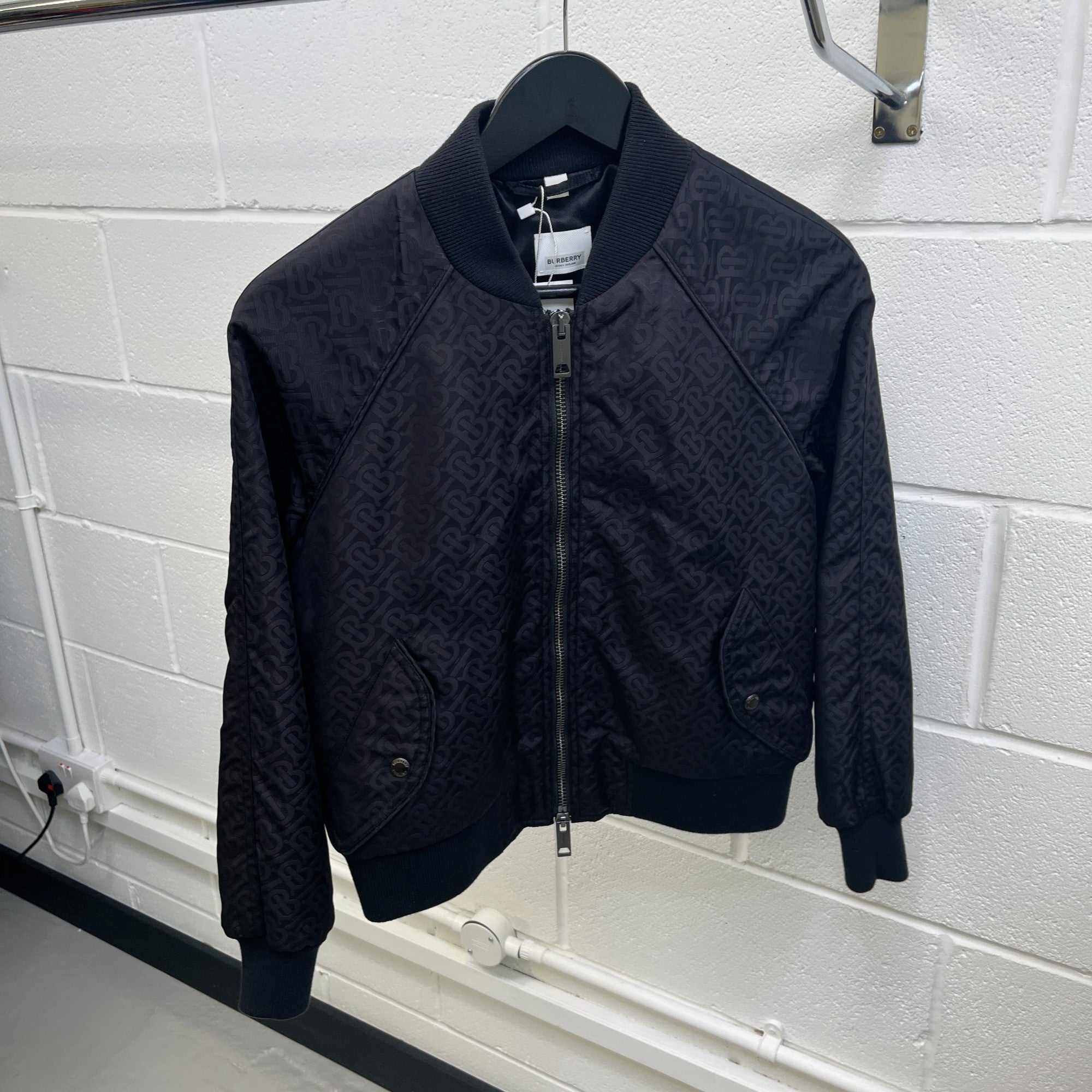 Women's Tb Monogram Bomber Jacket Black Size XS