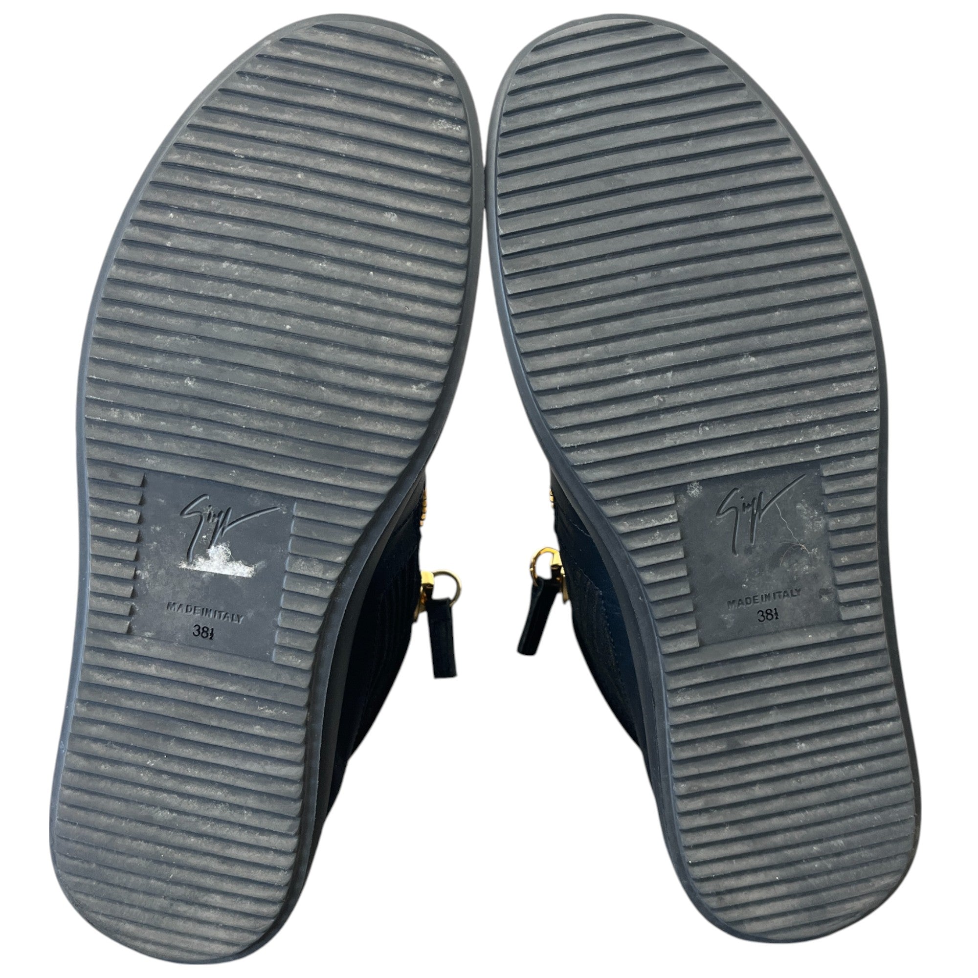 Women's Double Zip High Trainers Black Size EU 38.5 / UK 5.5