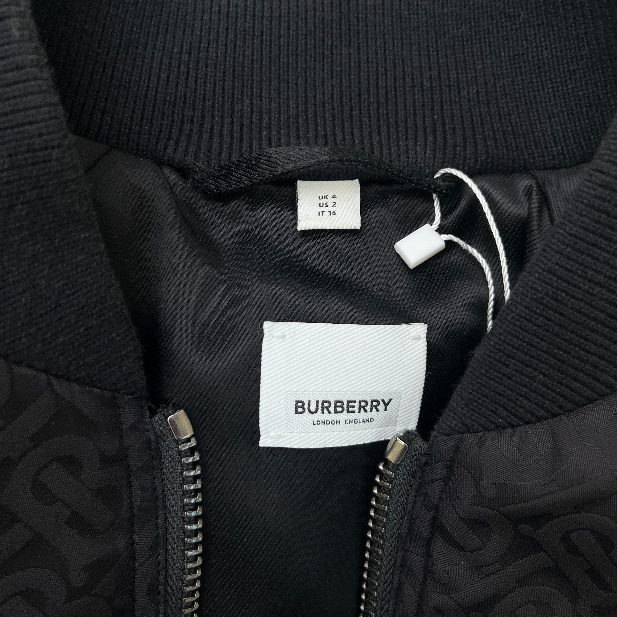 Women's Tb Monogram Bomber Jacket Black Size XS