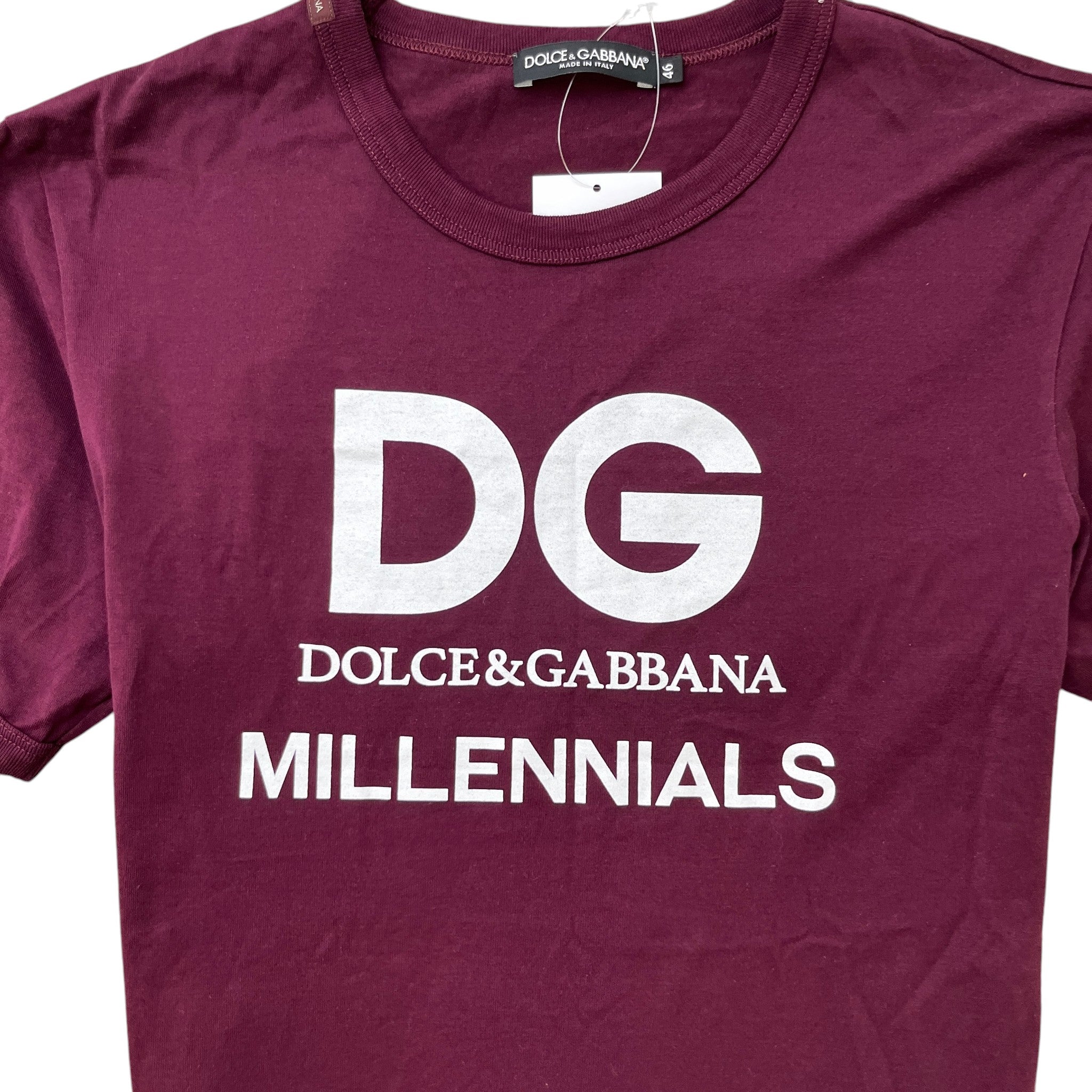 Men's Logo Print T-Shirt Burgundy Size IT 46 / UK S
