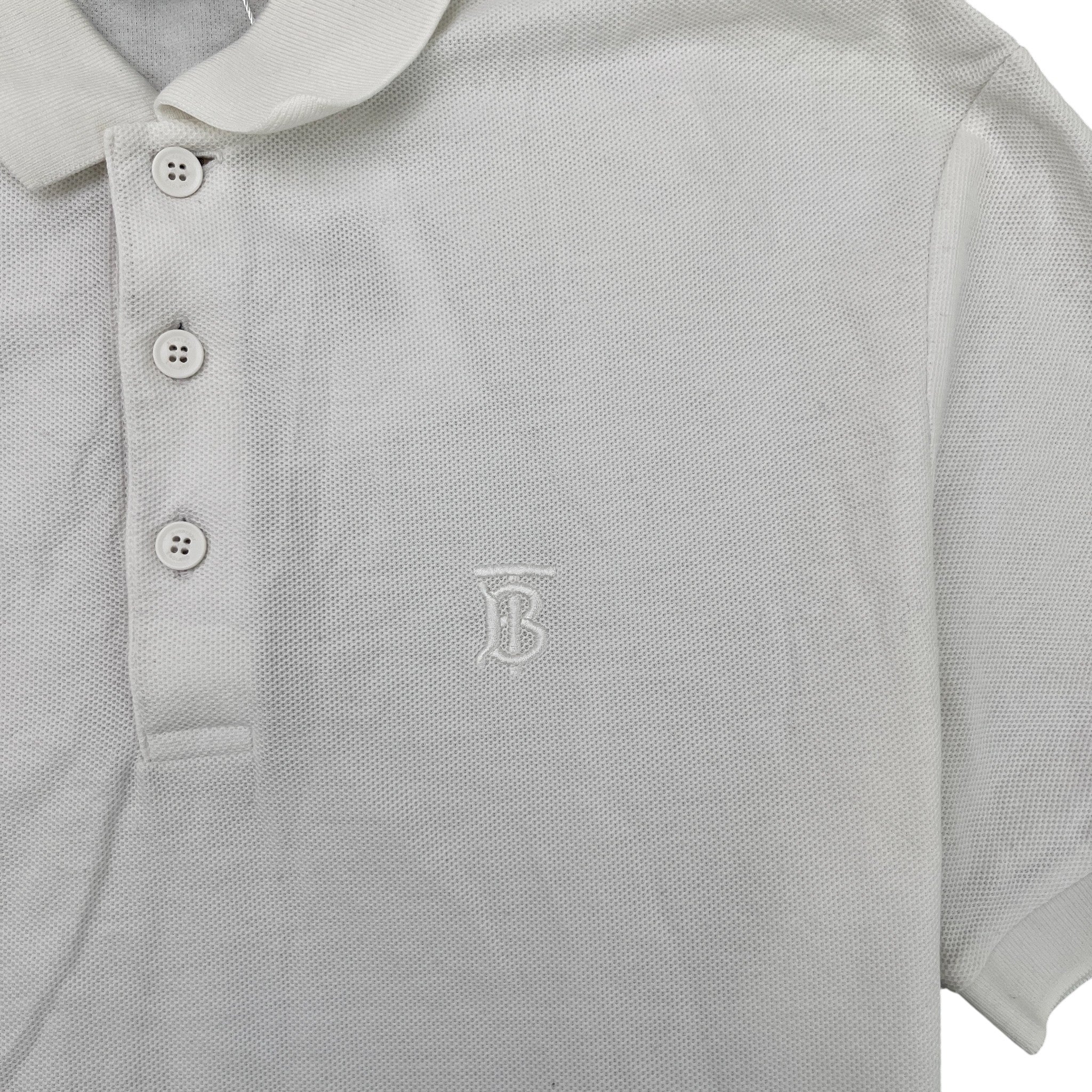 Men's Embroidered Logo Polo Shirt White Size M