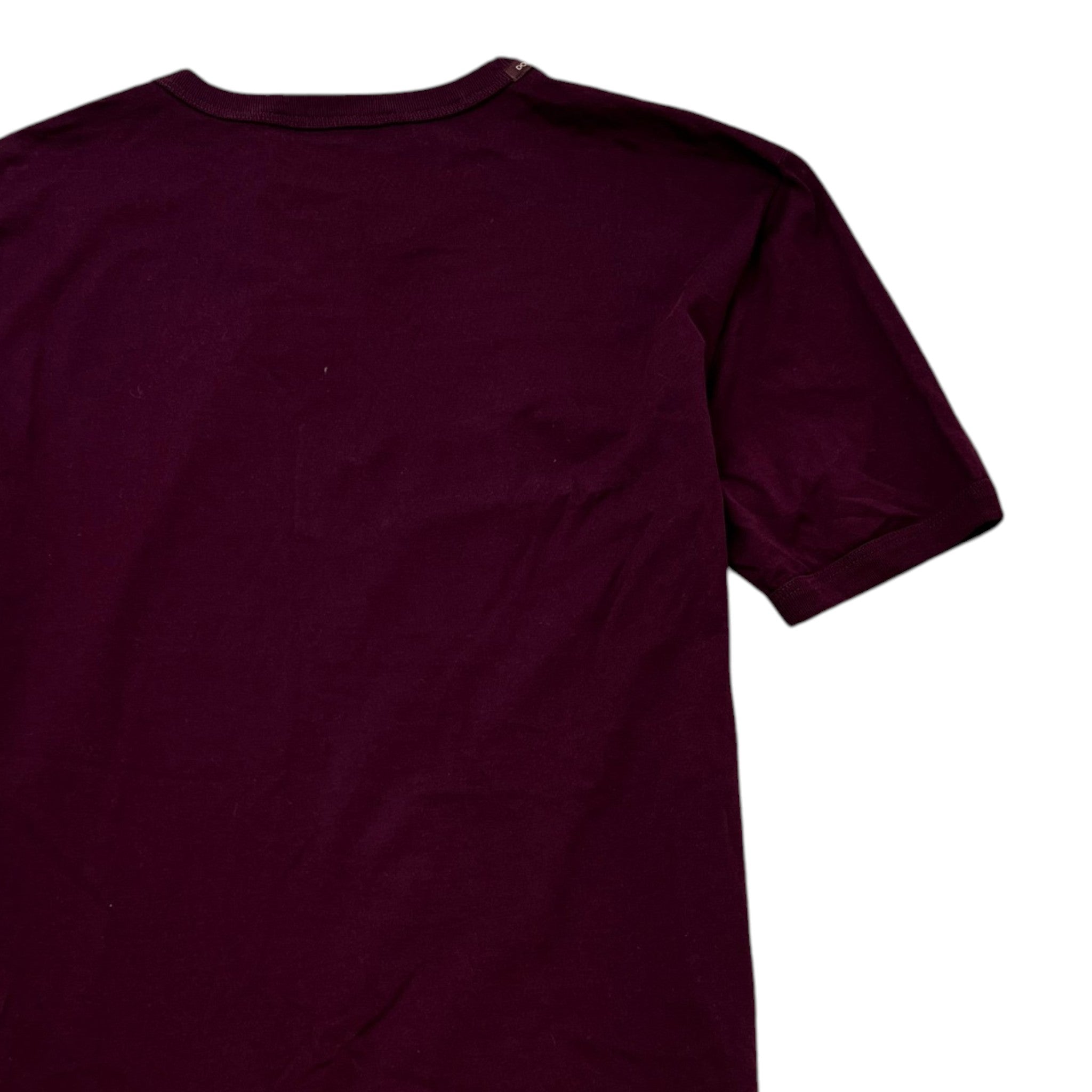 Men's Logo Print T-Shirt Burgundy Size IT 46 / UK S