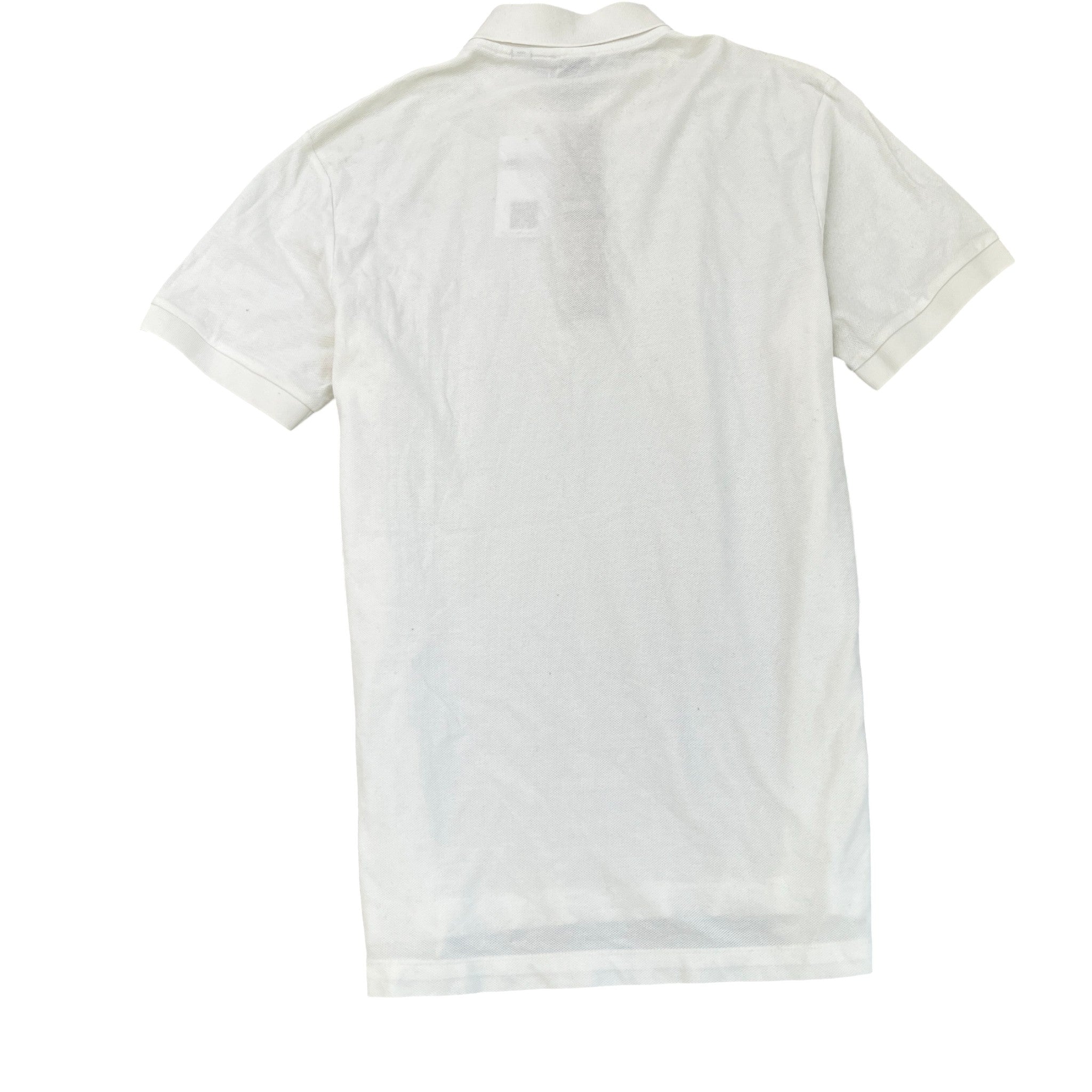 Men's Embroidered Logo Polo Shirt White Size M